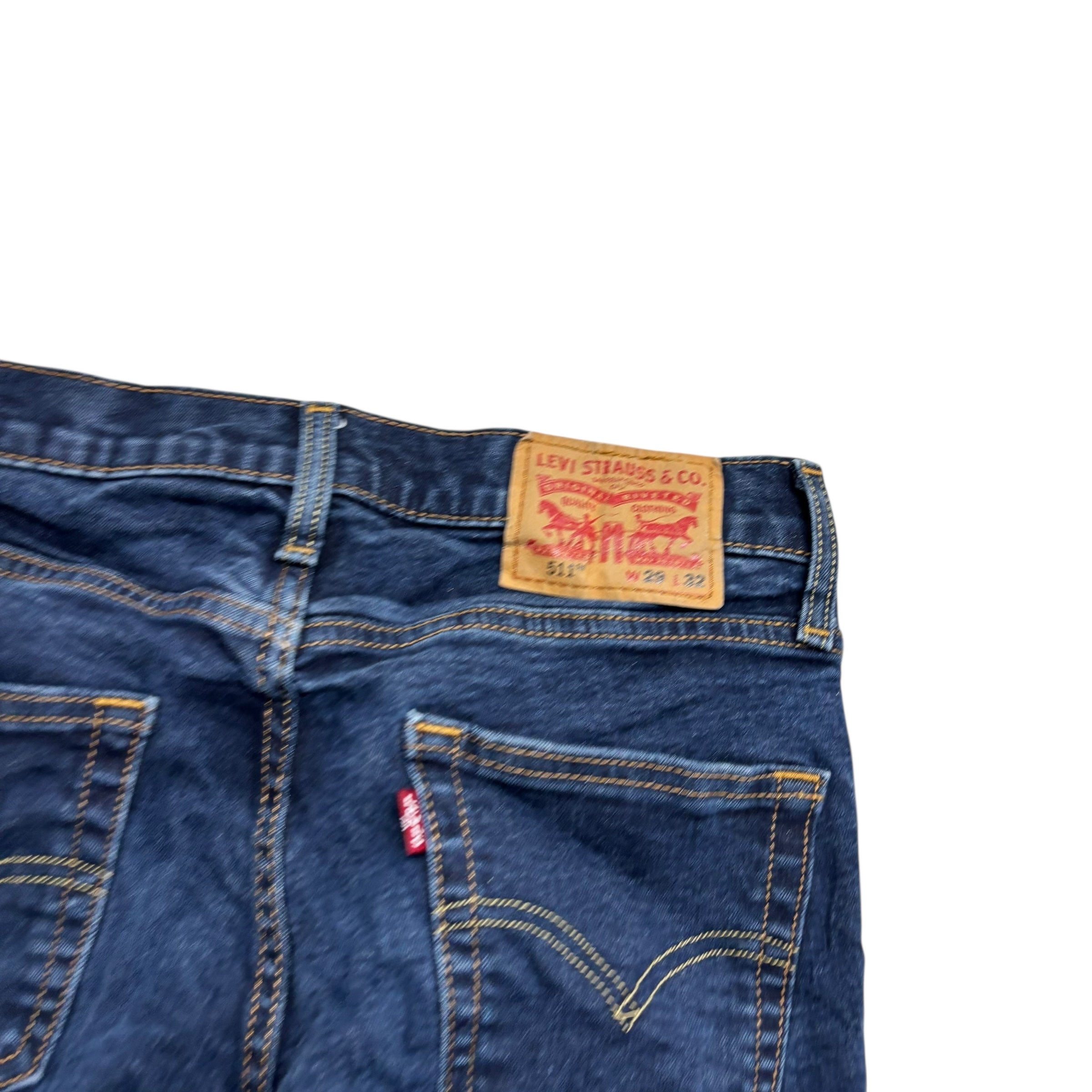 Levis 511 Jeans W29 L32 Mens Dark Blue Slim Fit Stretch Denim (E)
