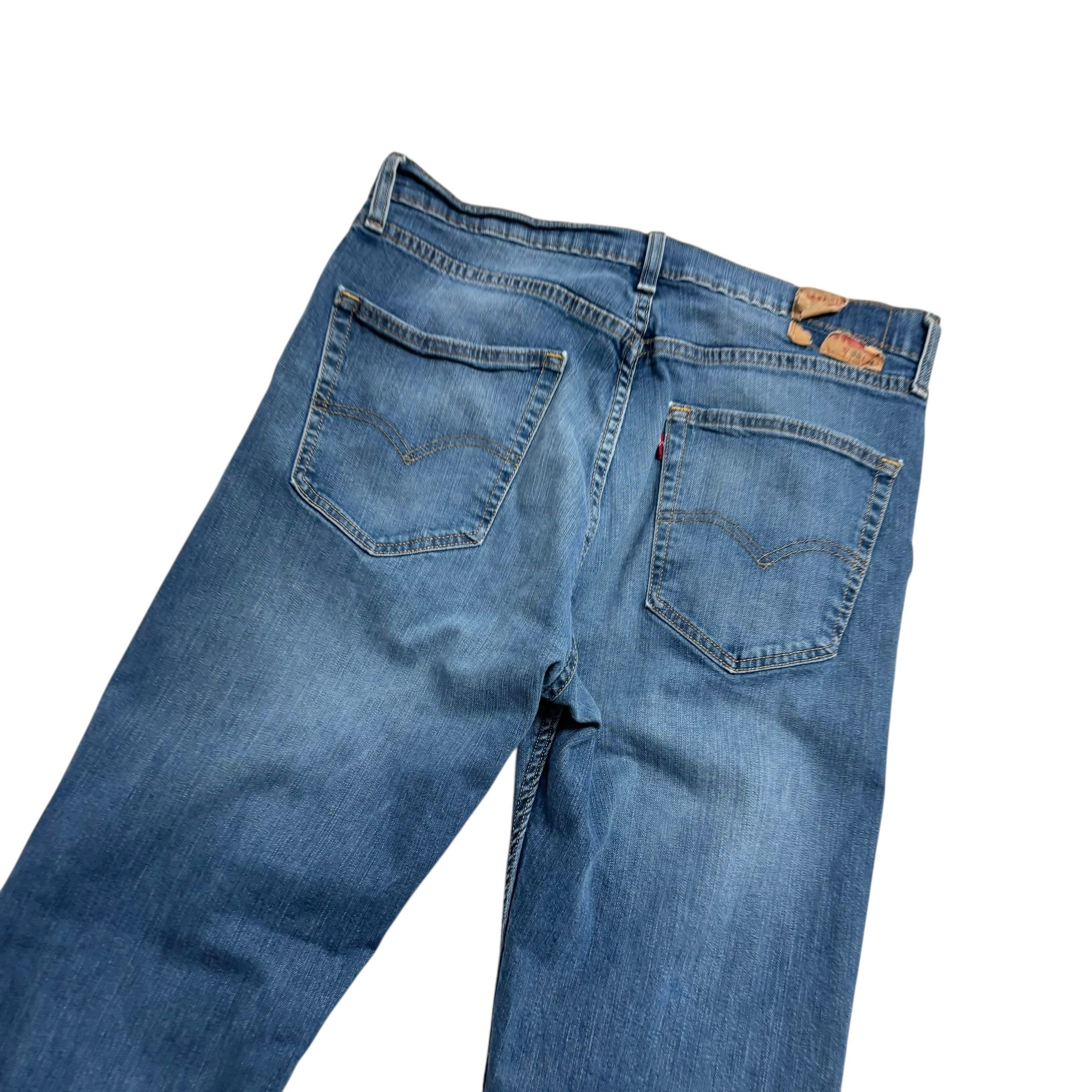Levis 505 Jeans W34 L34 Mens Blue Regular Straight Fit Stretch Denim