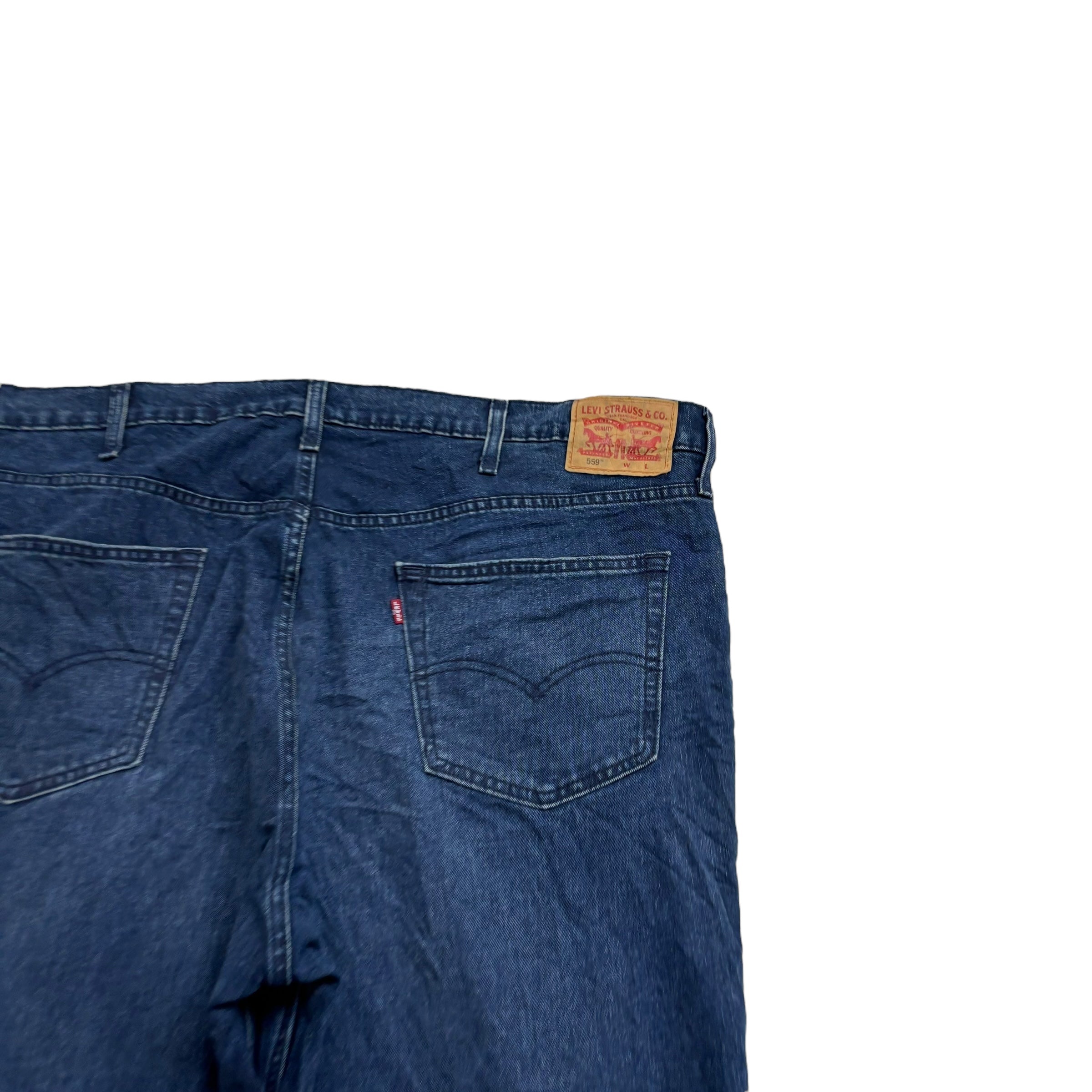 Levis 559 Jeans W48 L34 Mens Navy Blue Relaxed Straight Fit Stretch Denim (E)