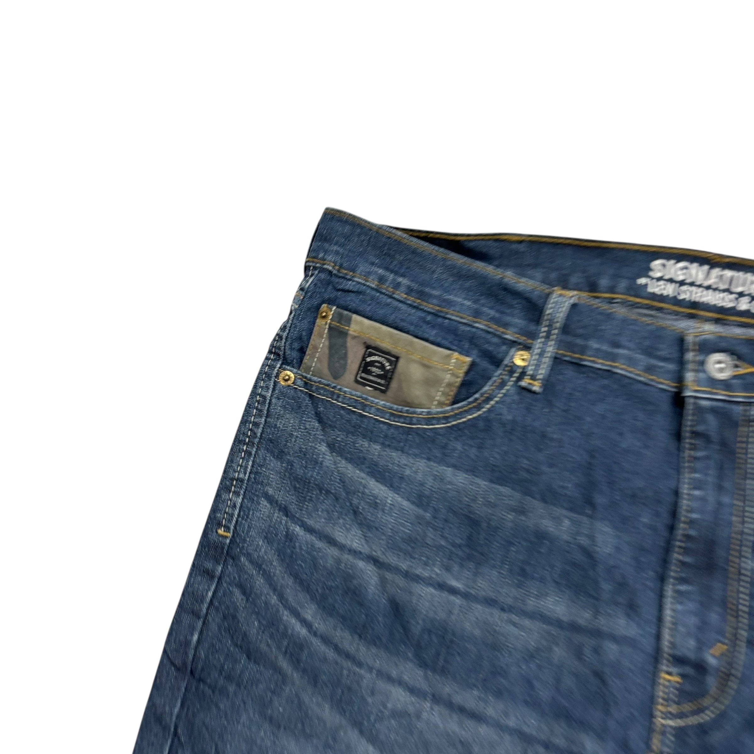 Levis Signature Jeans W38 L32 Mens Dark Blue Slim Straight Fit Stretch (E)