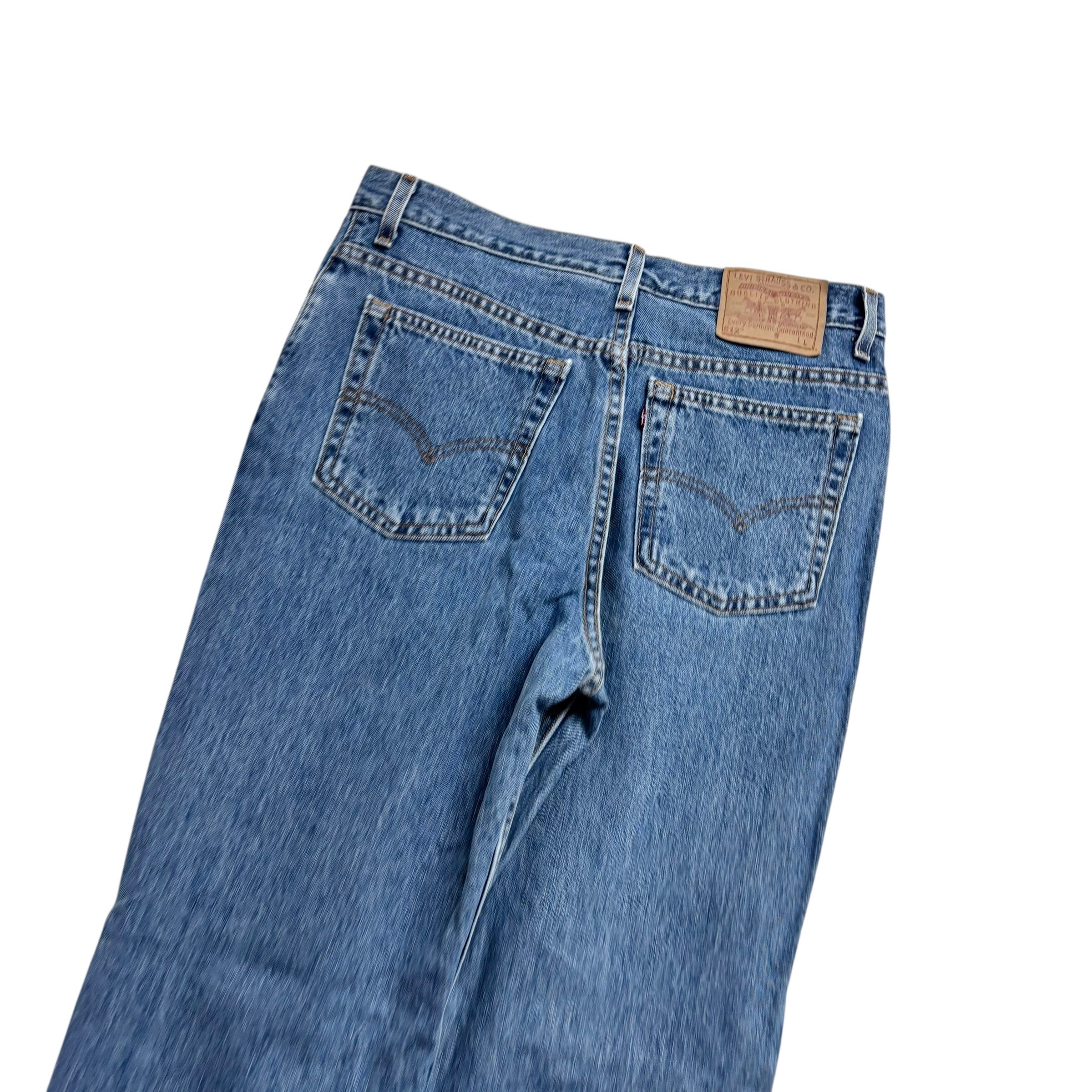 Levis 512 Jeans W32 L33 Womens Mid Blue Slim Tapered Made In USA Vintage (E)