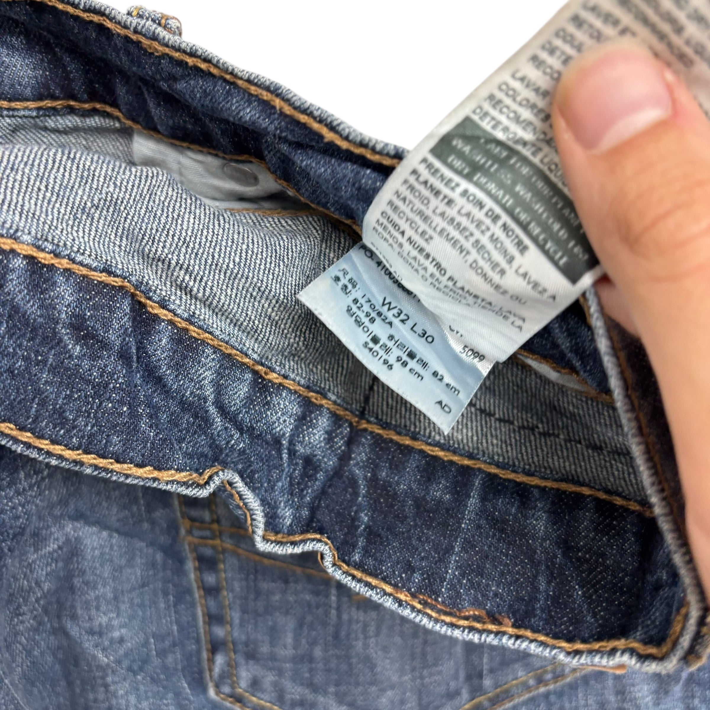 Levis Signature Jeans W28 L29 Mens Dark Blue Baggy Relaxed Fit Stretch (E)