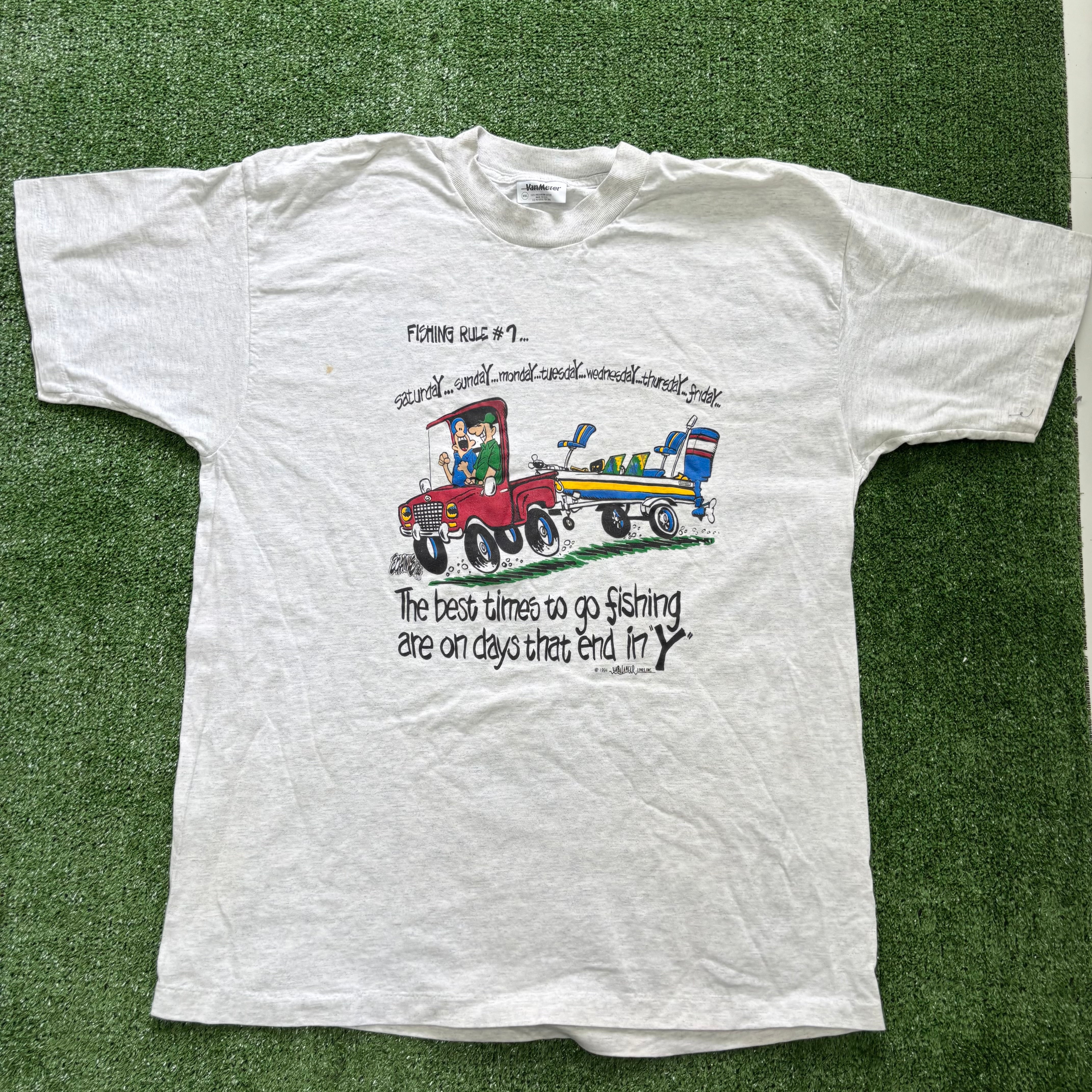 Vintage T Shirt Mens XL Grey Single Stitch Graphic Print 90s USA