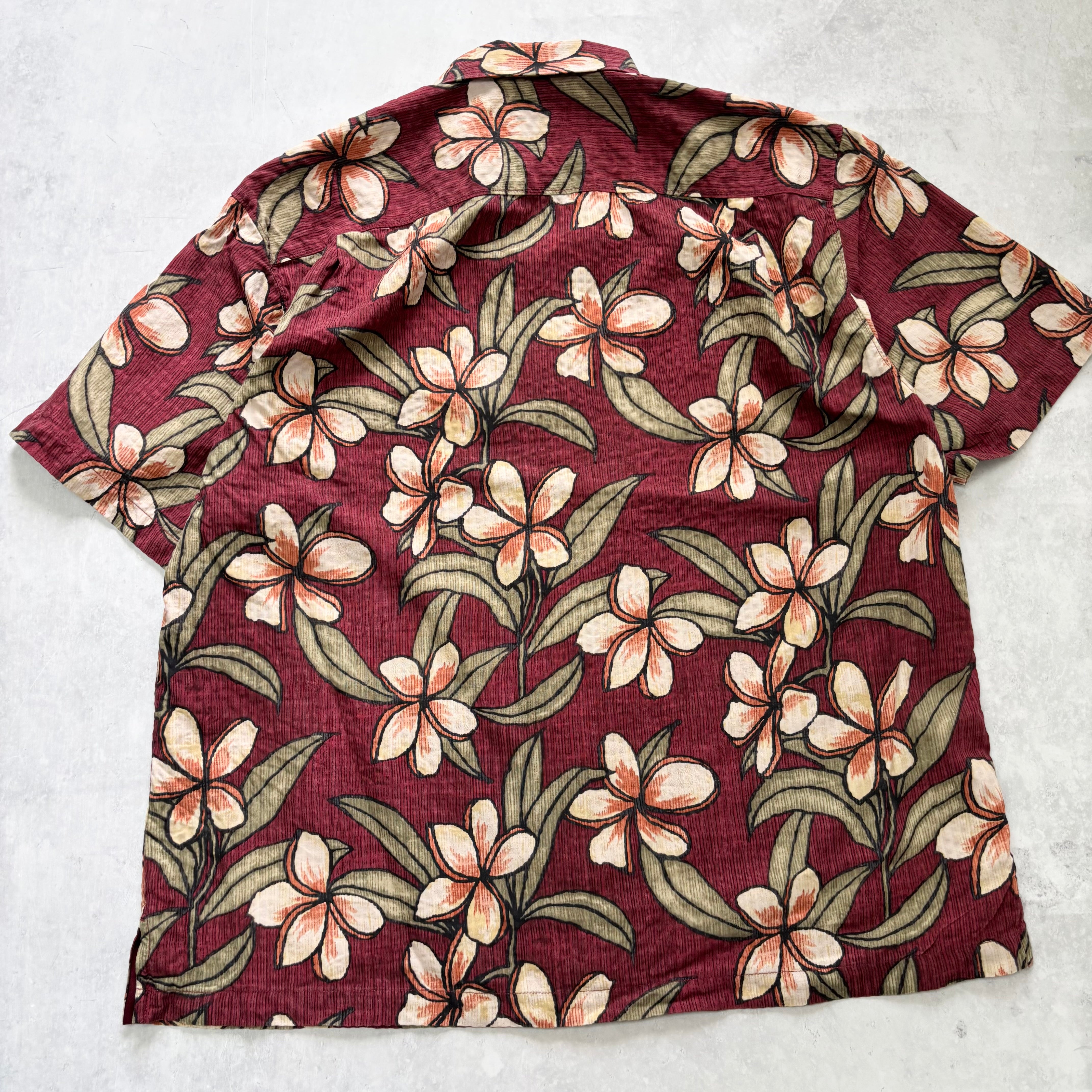 Vintage Hawaiian Shirt Mens XL Red Floral Tommy Bahama Short Sleeve Silk (E)