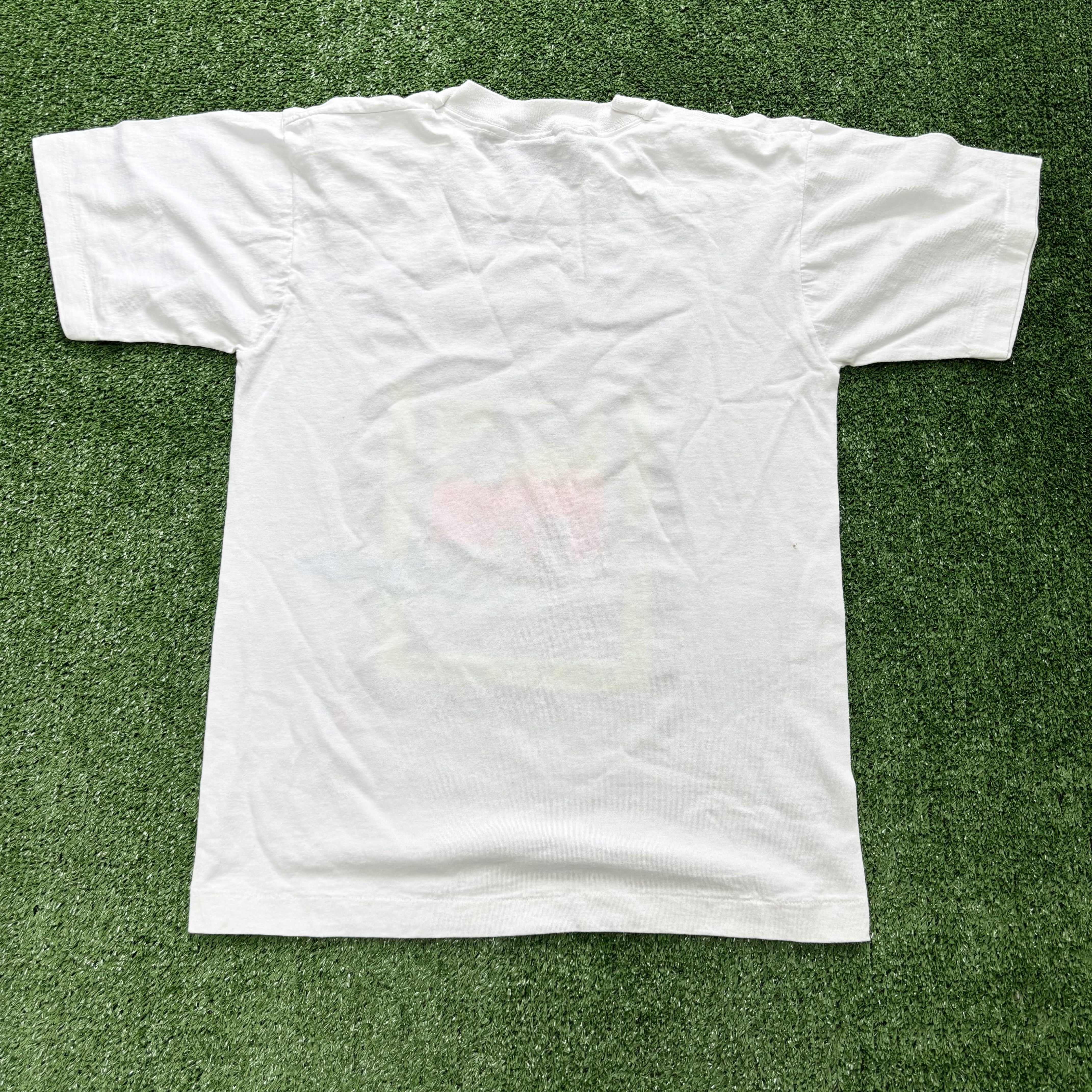 Vintage T Shirt Mens XS White Single Stitch Graphic Print 90s Airplanes