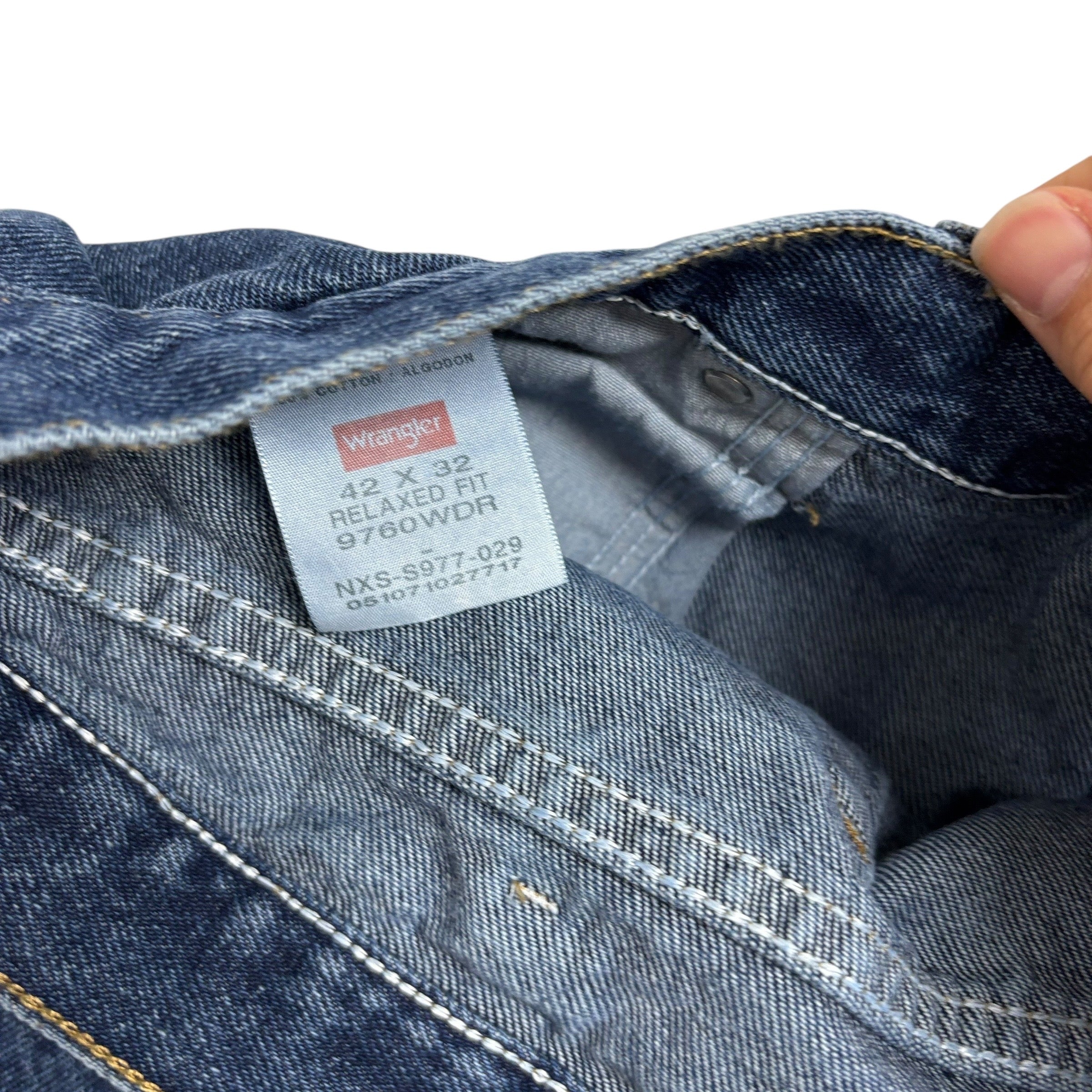 Wrangler Jeans W40 L32 Mens Dark Blue Relaxed Straight Fit Denim (E)