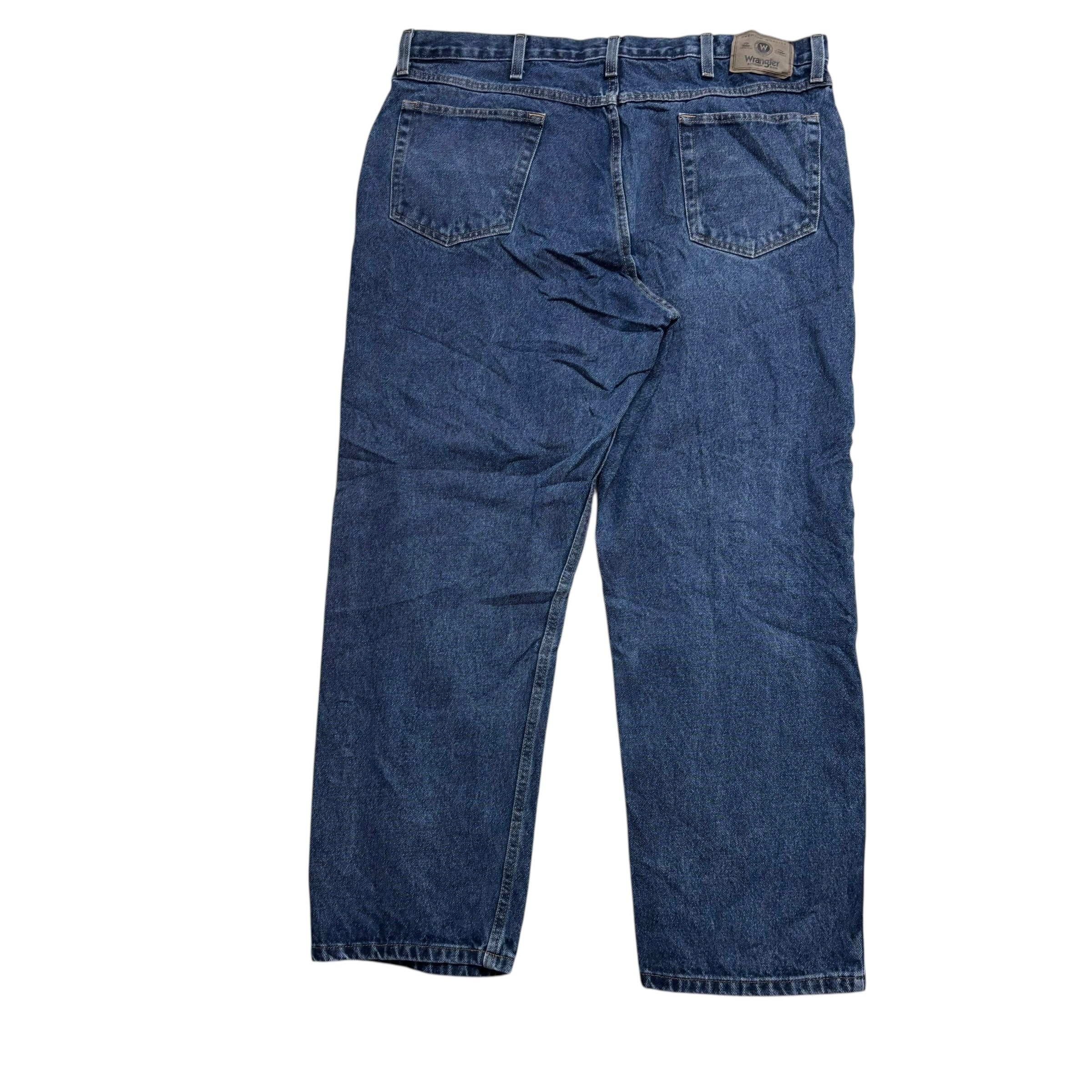Wrangler Jeans W40 L30 Mens Mid Blue Relaxed Straight Fit Baggy Denim (E)