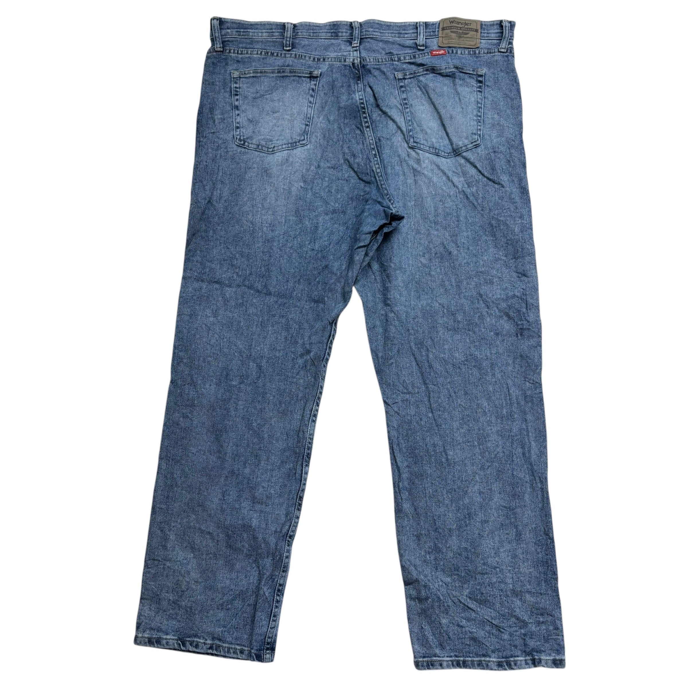Wrangler Jeans W42 L30 Mens Mid Blue Relaxed Straight Fit Stretch Denim (E)