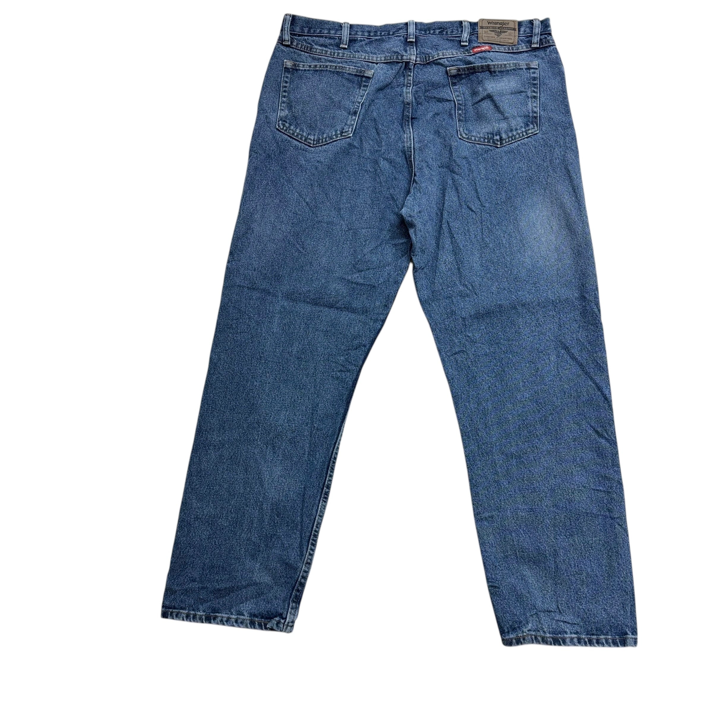 Wrangler Jeans W40 L32 Mens Mid Blue Relaxed Straight Fit Denim