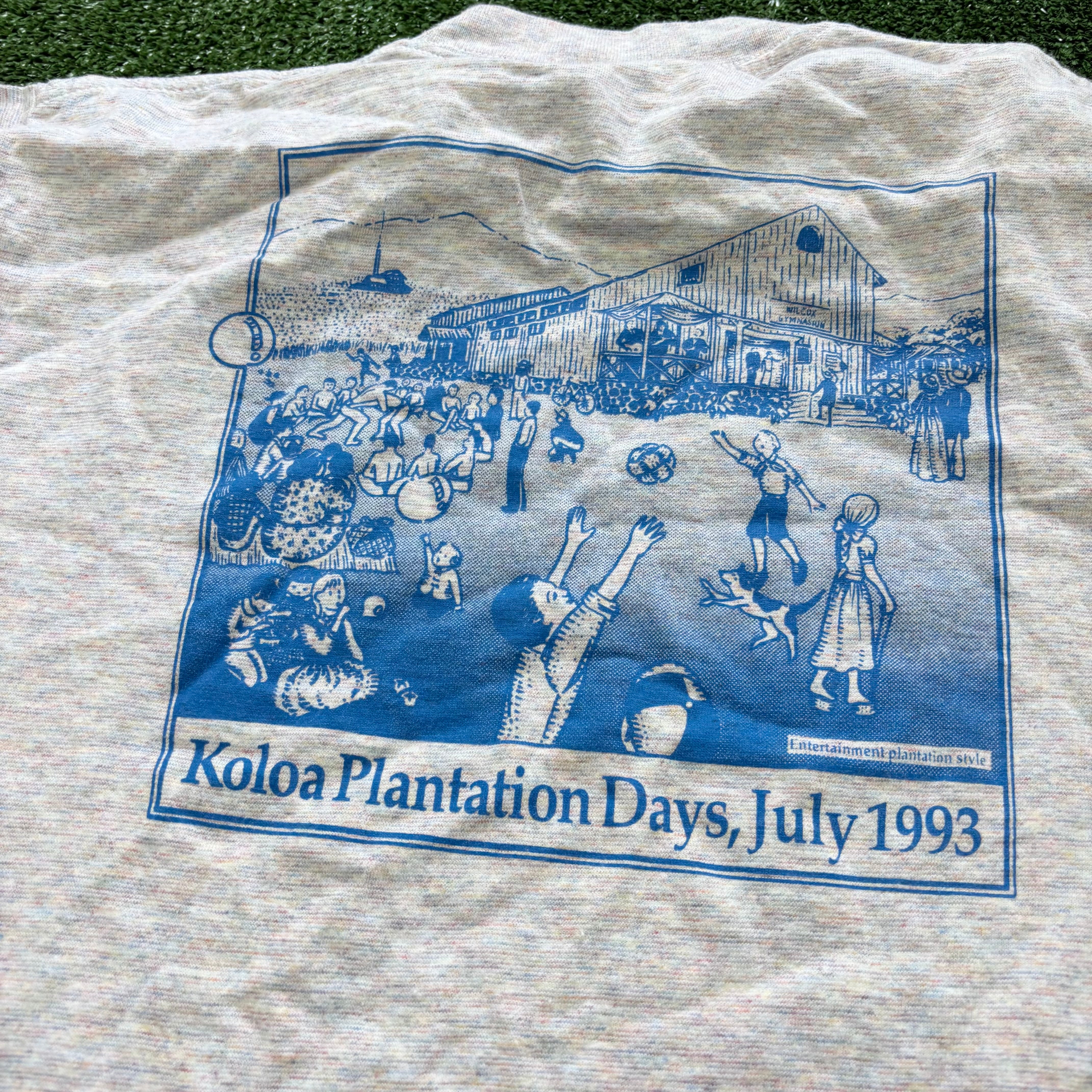 Vintage T Shirt Mens Large Grey Single Stitch Graphic Print 90s Hawaii (E)