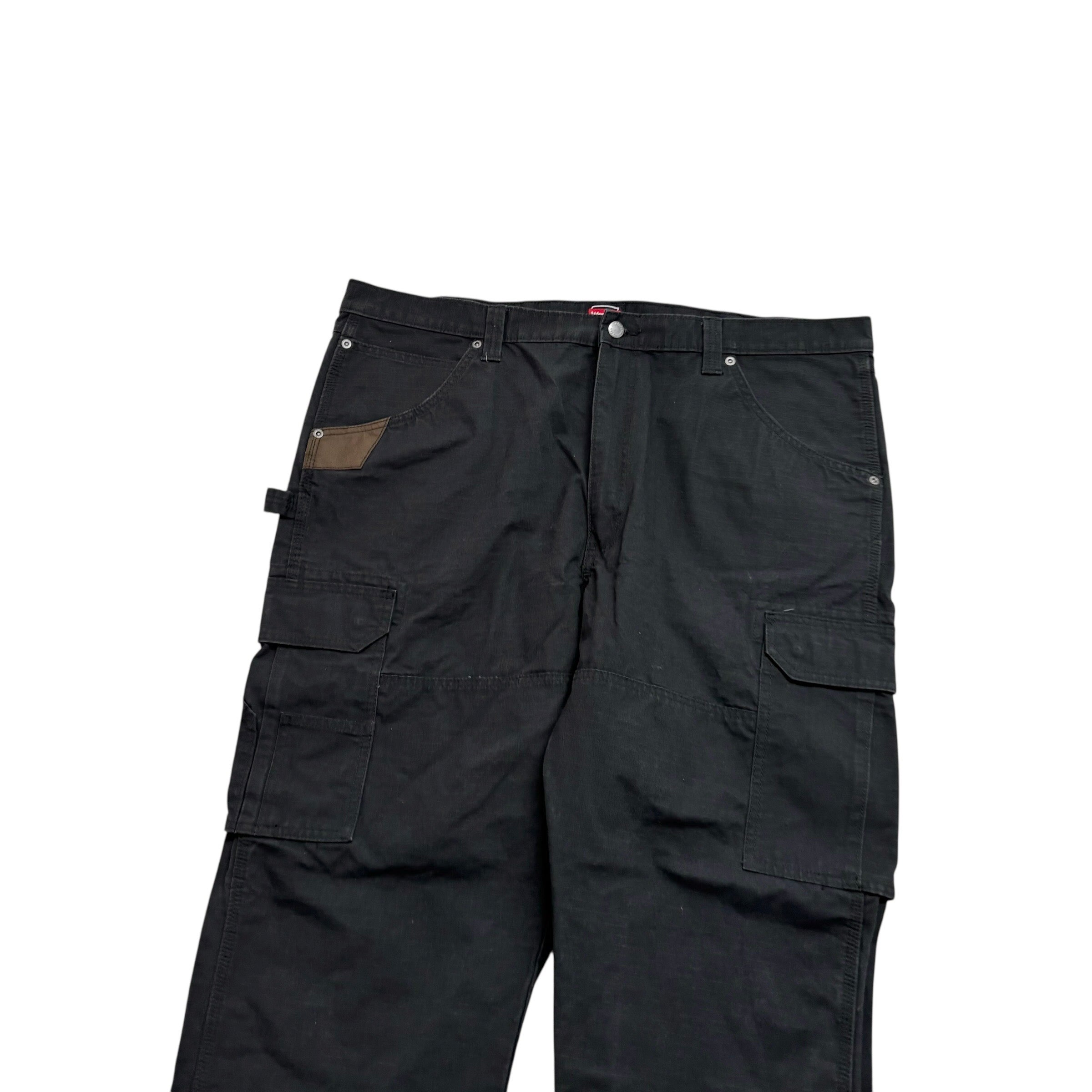 Wrangler Cargo Pants W42 L32 Mens Black Relaxed Straight Fit Trousers