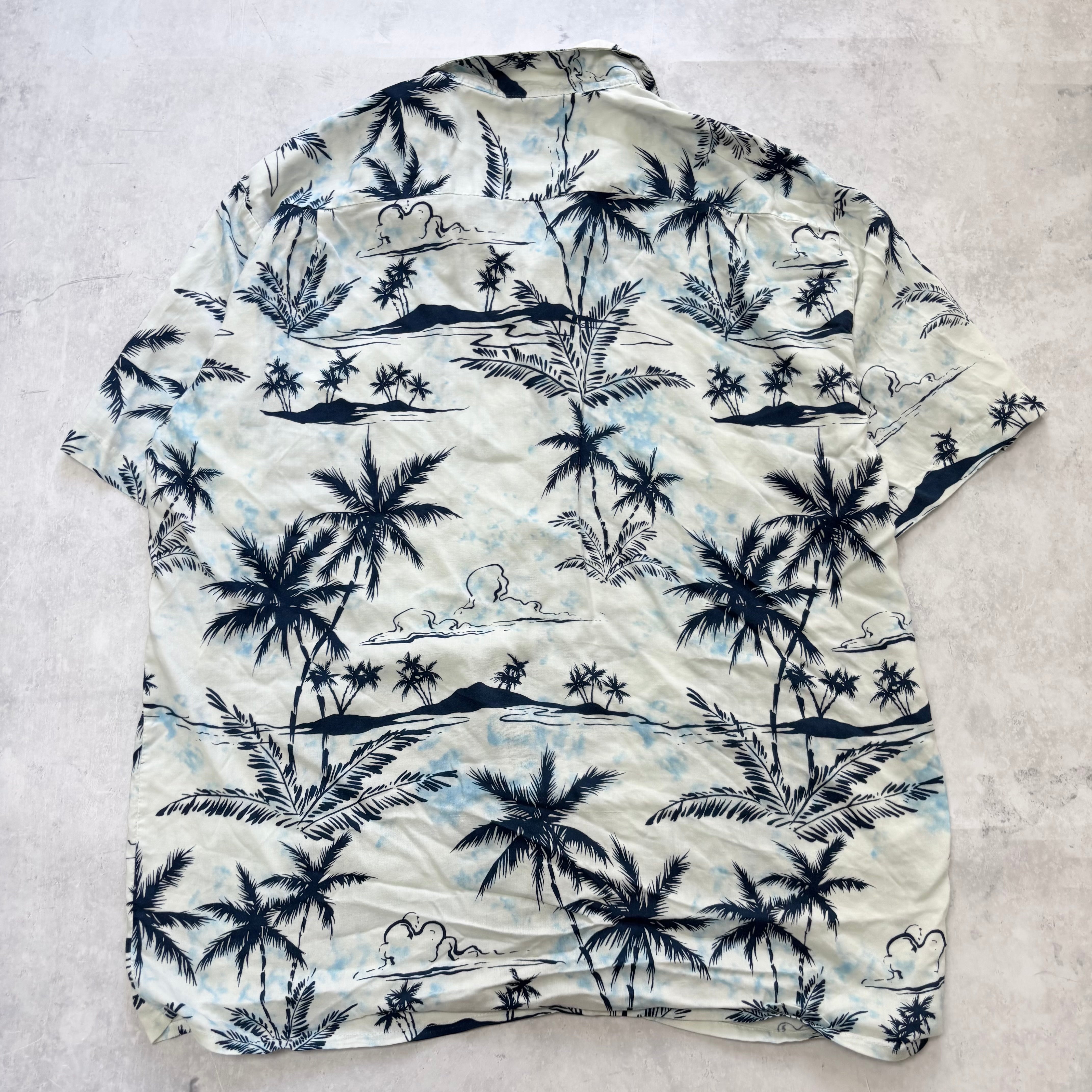 Hawaiian Shirt Mens Large White Floral Aloha Short Sleeve Rayon