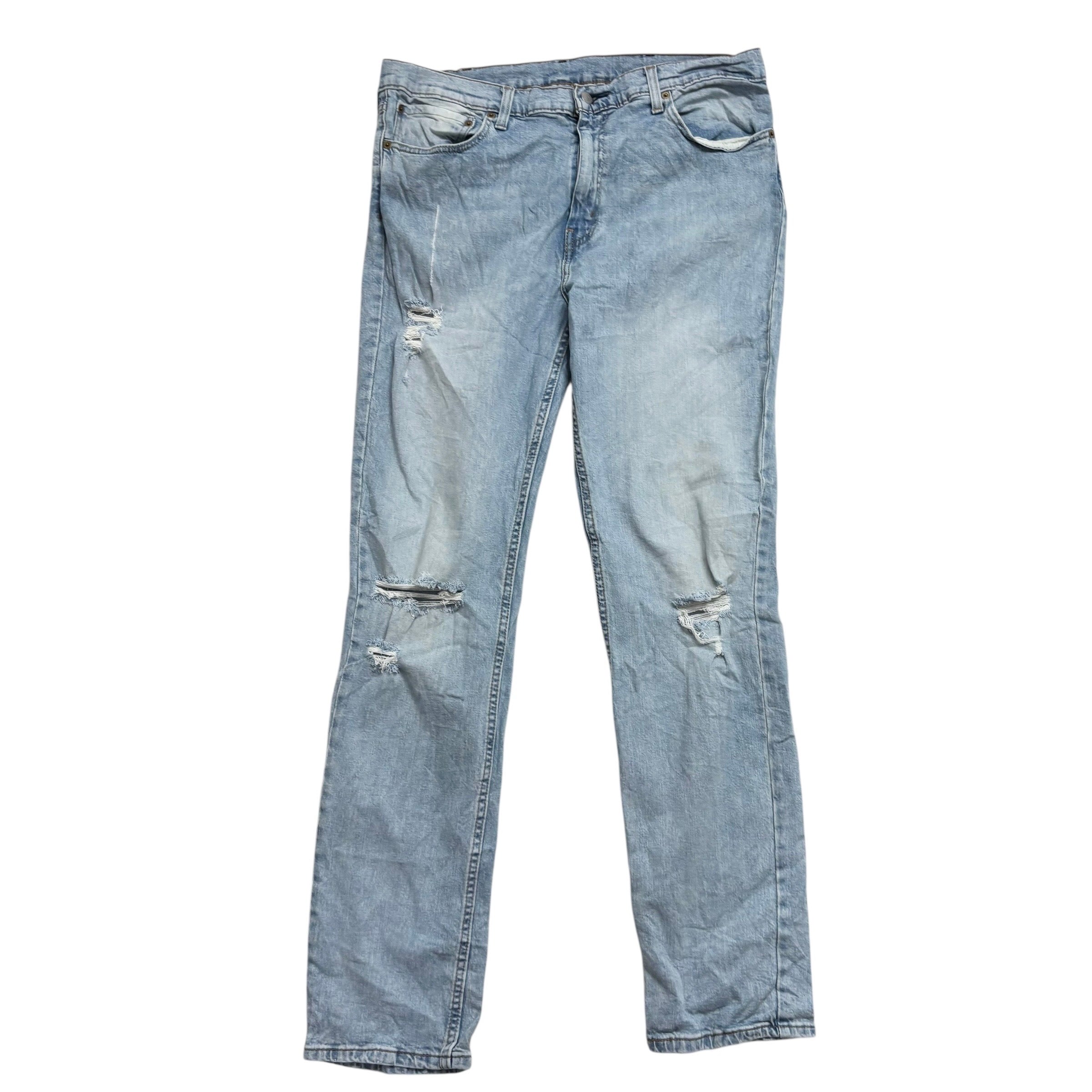 Levis 511 Distressed Jeans W38 L34 Mens Light Blue Slim Fit Stretch Denim