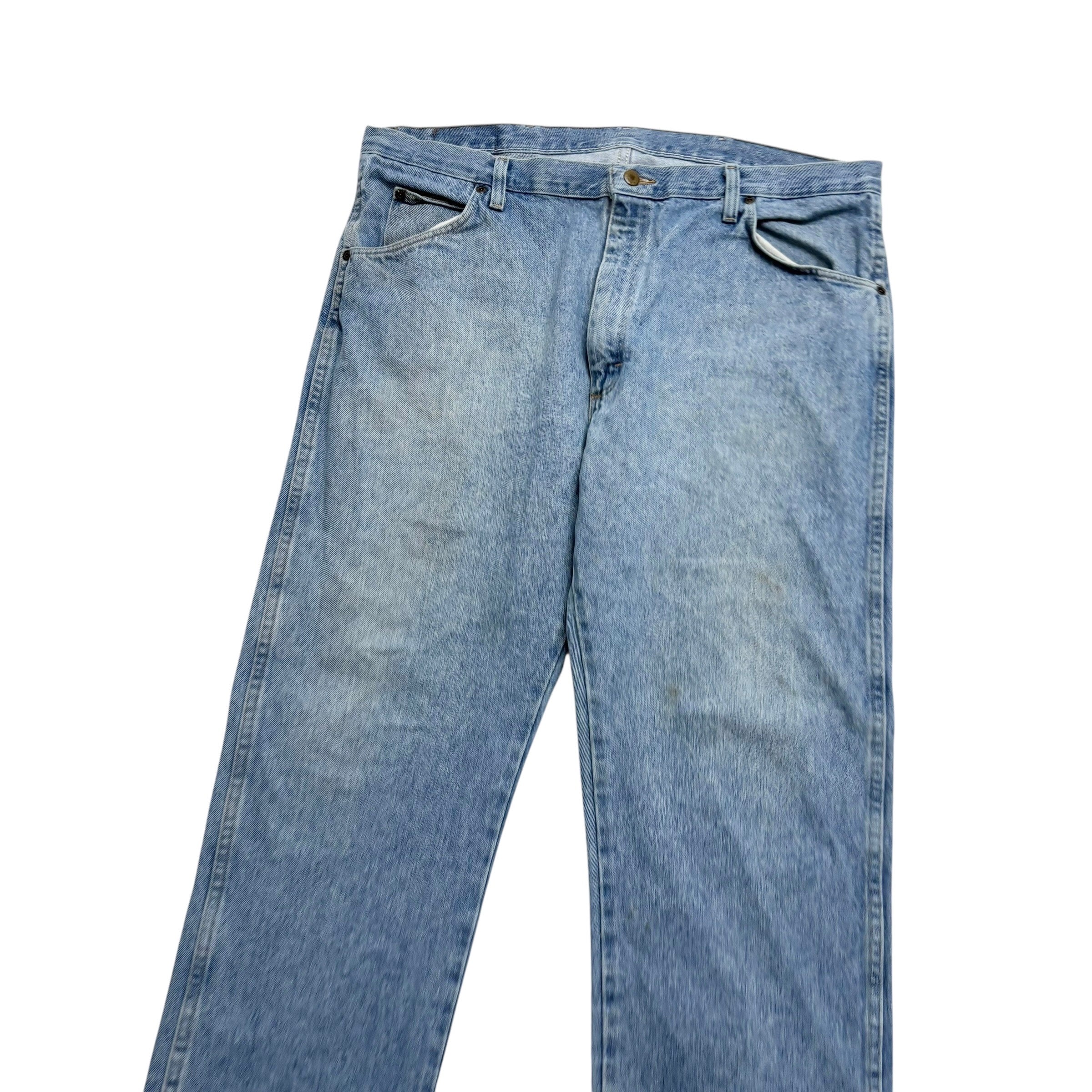 Wrangler Jeans W40 L29 Mens Light Blue Regular Straight Fit Vintage Denim (F)
