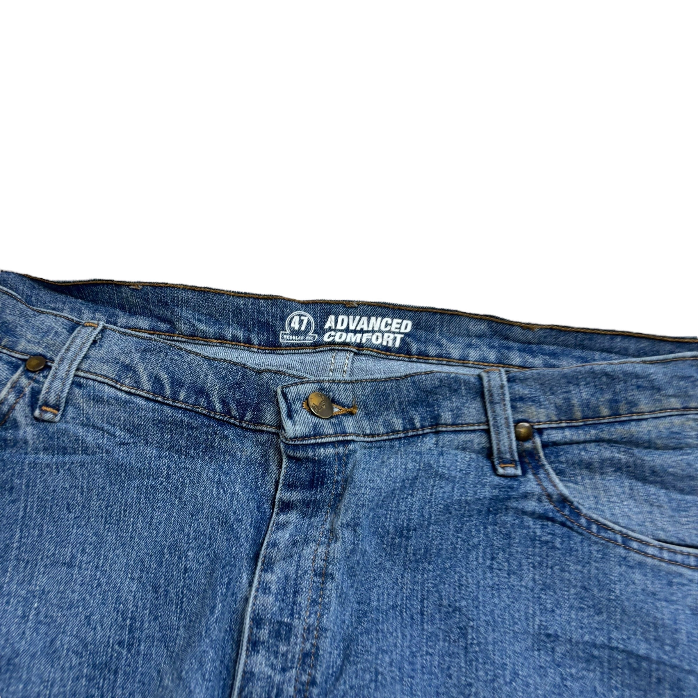 Wrangler Jeans Cowboy Cut W42 L30 Mens Mid Blue Advanced Comfort Regular Stretch