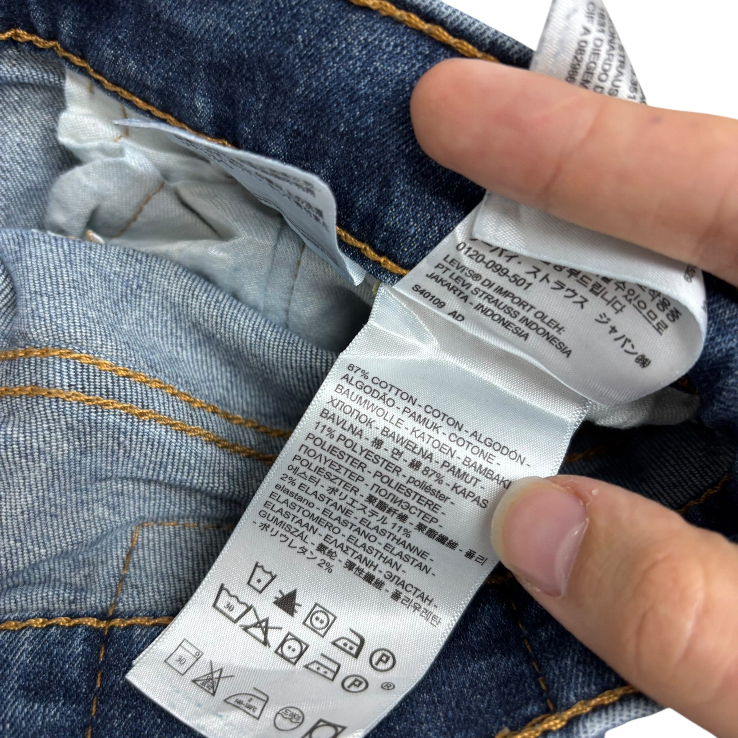 Levis 511 Jeans W28 L32 Mens Mid Blue Slim Fit Stretch Denim (E)