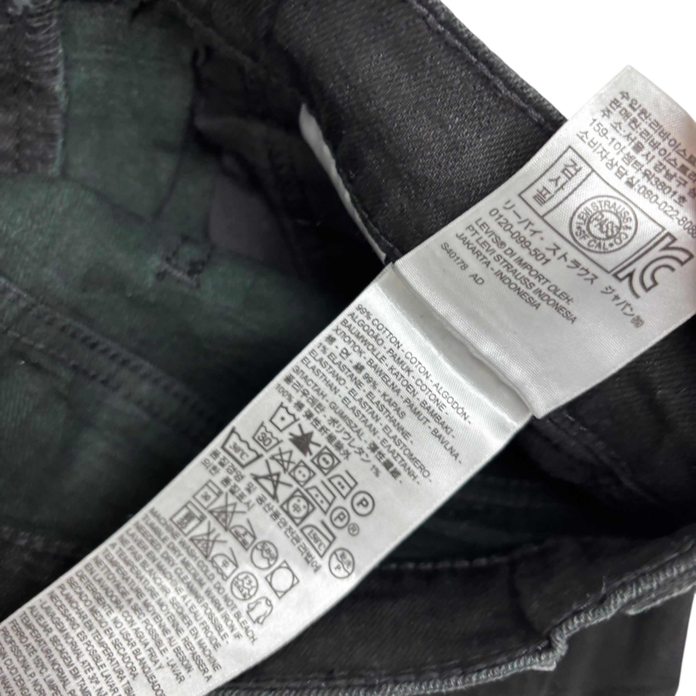 Levis 511 Jeans W30 L32 Mens Black Slim Fit Stretch Denim (E)