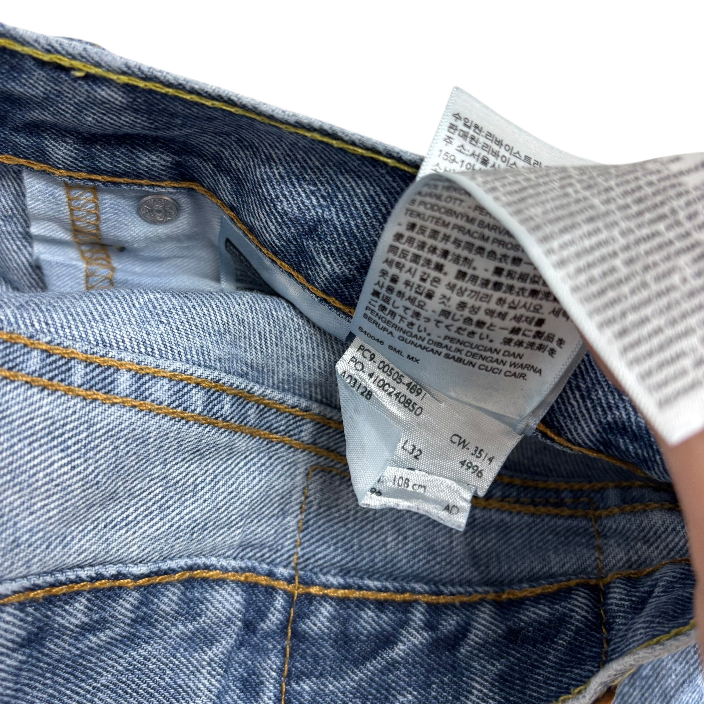 Levis 505 Jeans W36 L32 Mens Light Blue Regular Straight Fit Denim