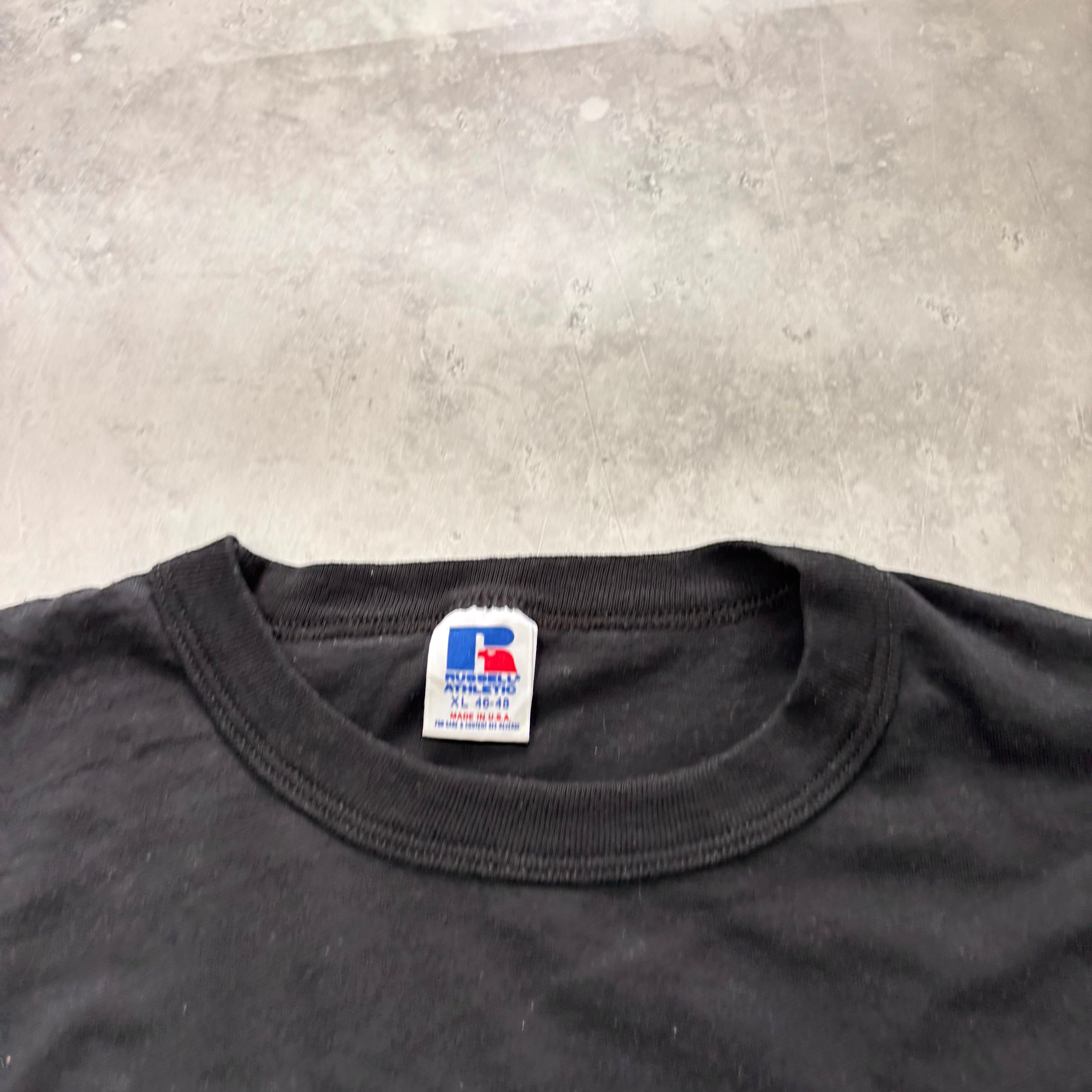 Vintage T Shirt Mens XL Black Single Stitch Graphic Print 80s USA (E)