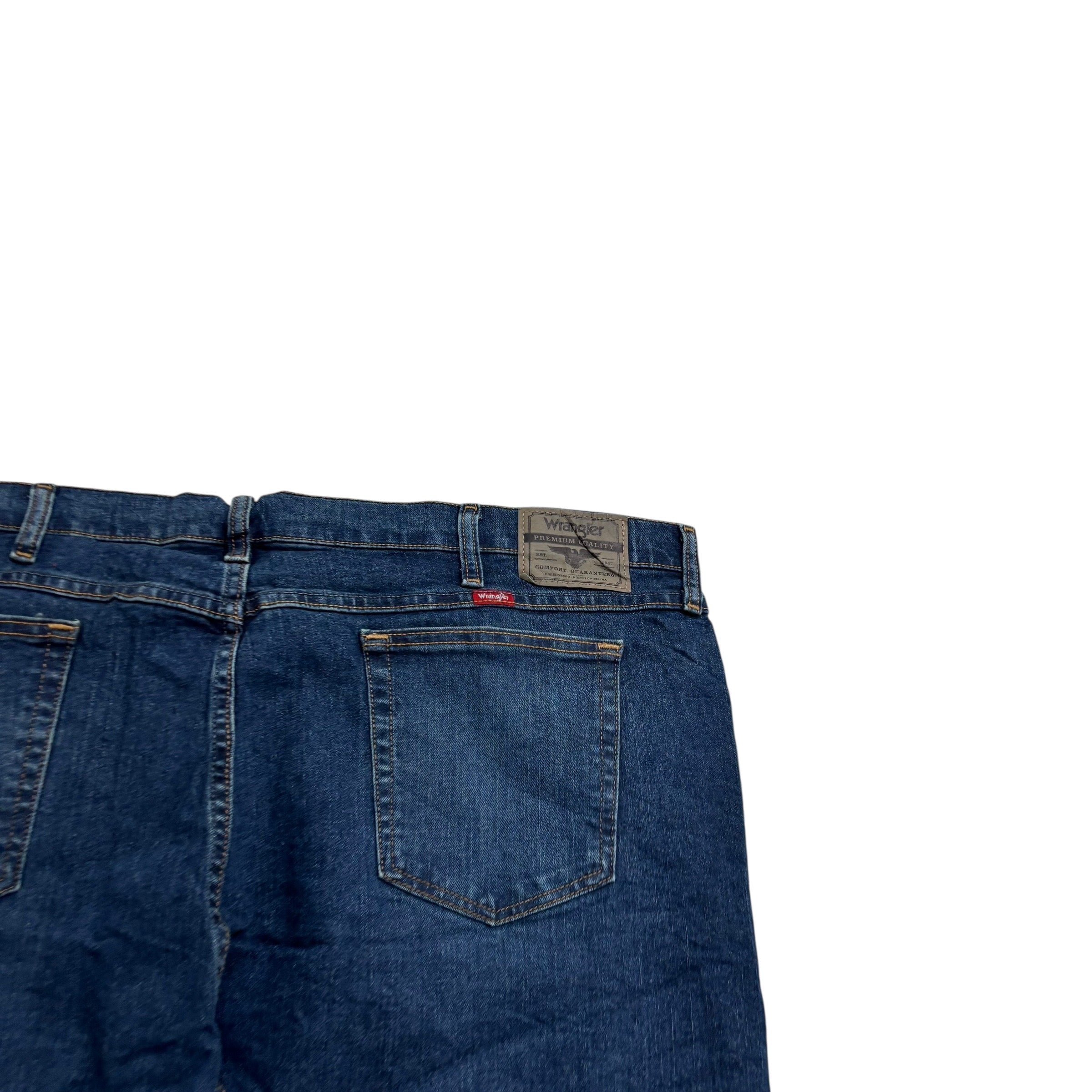 Wrangler Jeans W46 L30 Mens Dark Blue Relaxed Straight Fit Stretch Denim (E)