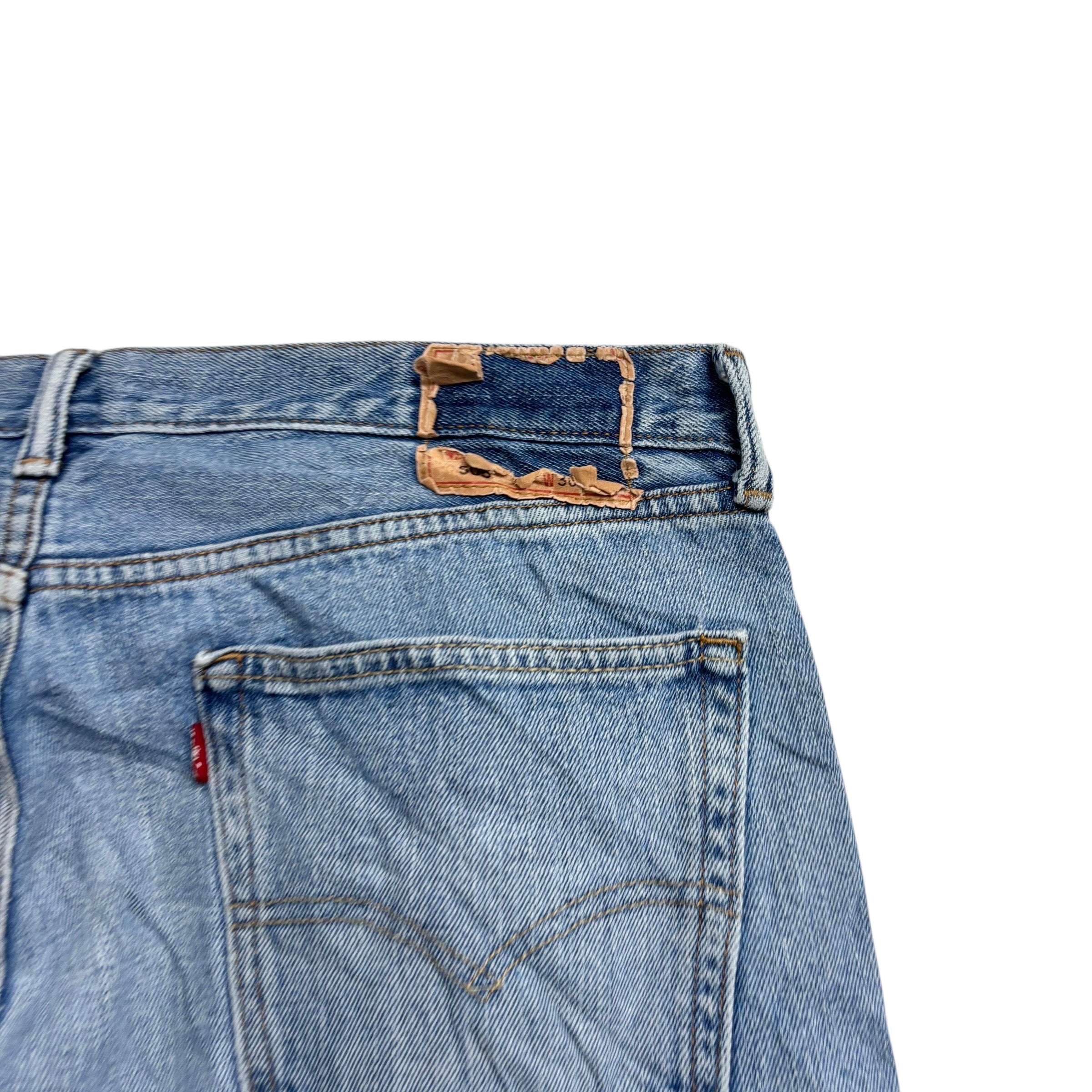 Levis 505 Jeans W36 L32 Mens Light Blue Regular Straight Fit Vintage Denim (F)