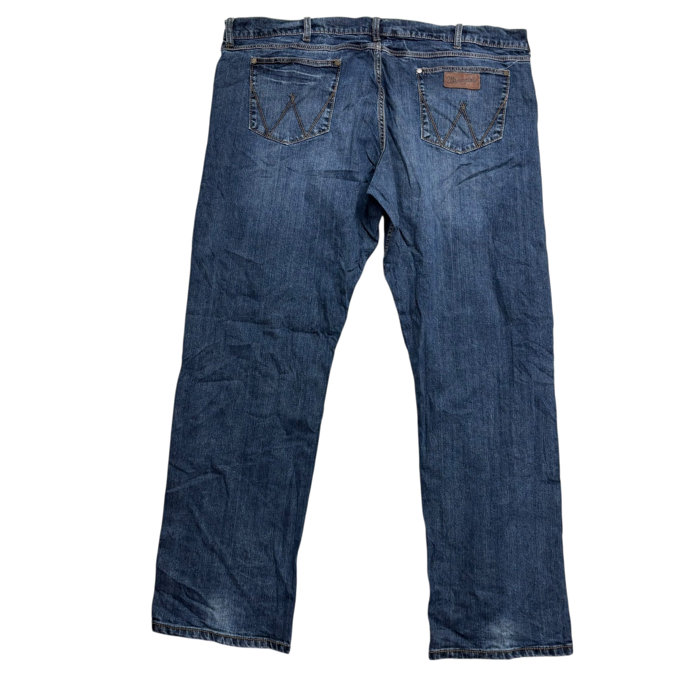 Wrangler Jeans W46 L36 Mens Dark Blue Relaxed Straight Fit Denim (E)