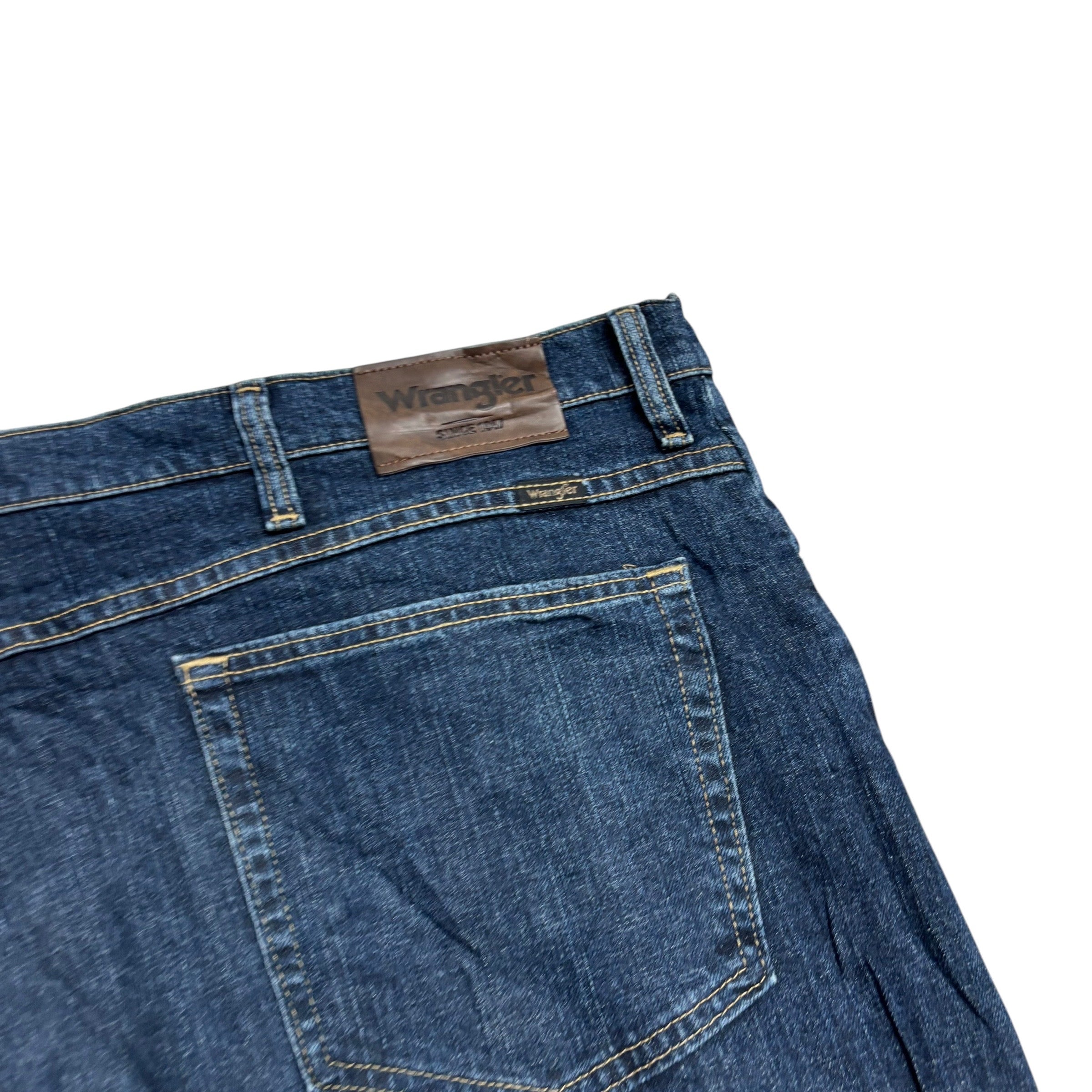Wrangler Jeans W52 L32 Mens Dark Blue Relaxed Straight Fit Stretch Denim (E)