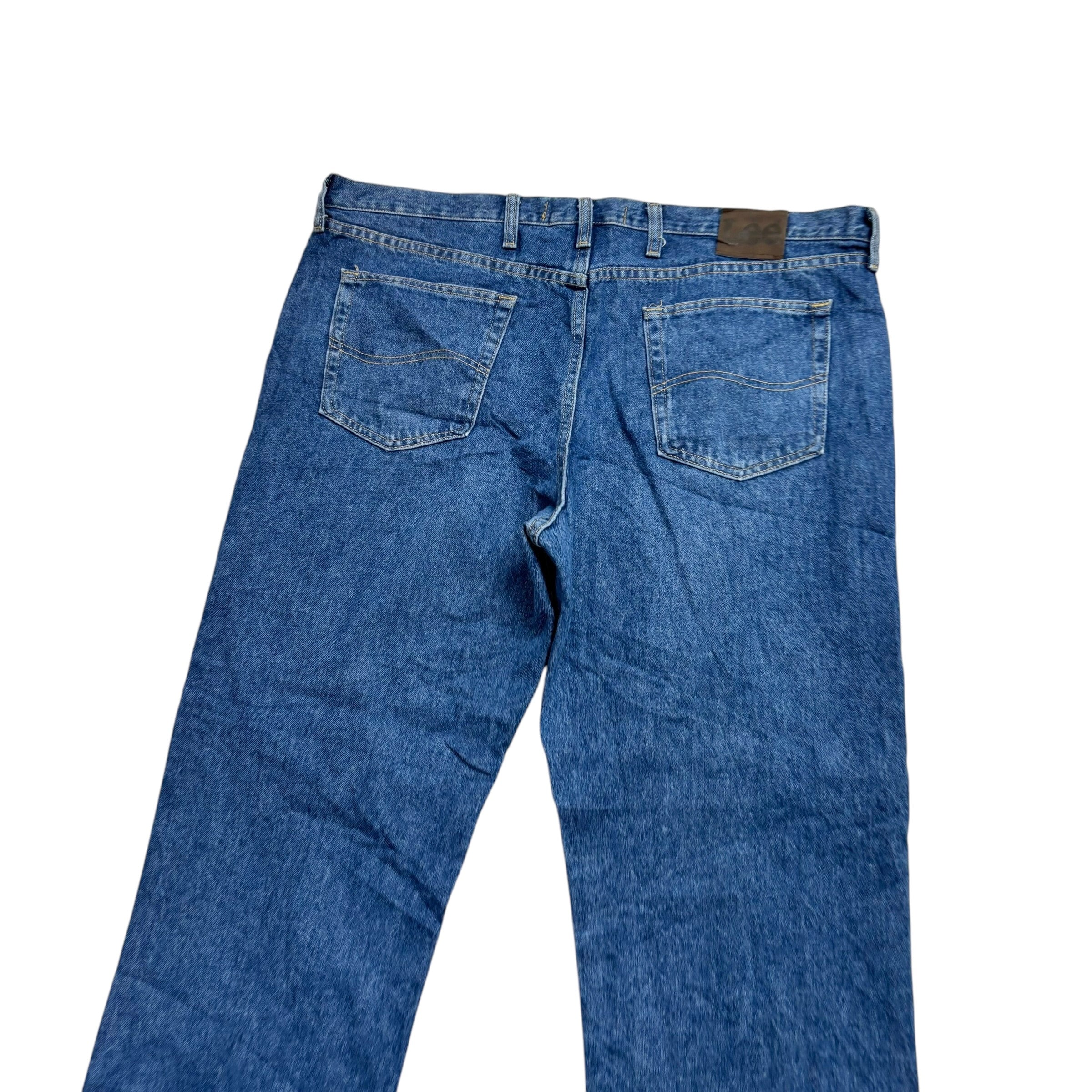 Lee Jeans W42 L30 Mens Mid Blue Regular Straight Fit Vintage Denim (E)