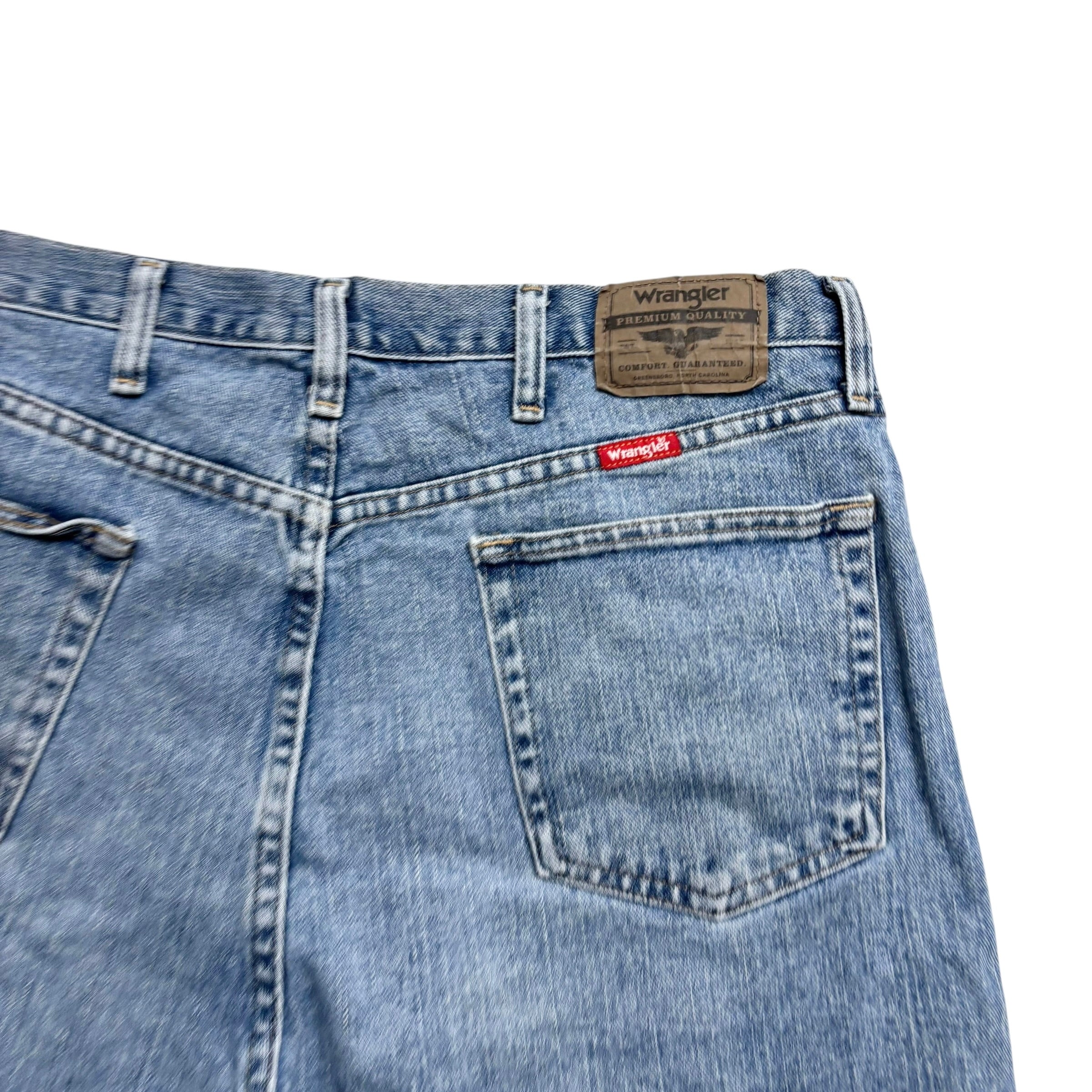 Wrangler Baggy Jorts W38 Mens Denim Shorts Mid Blue Relaxed Fit (E)