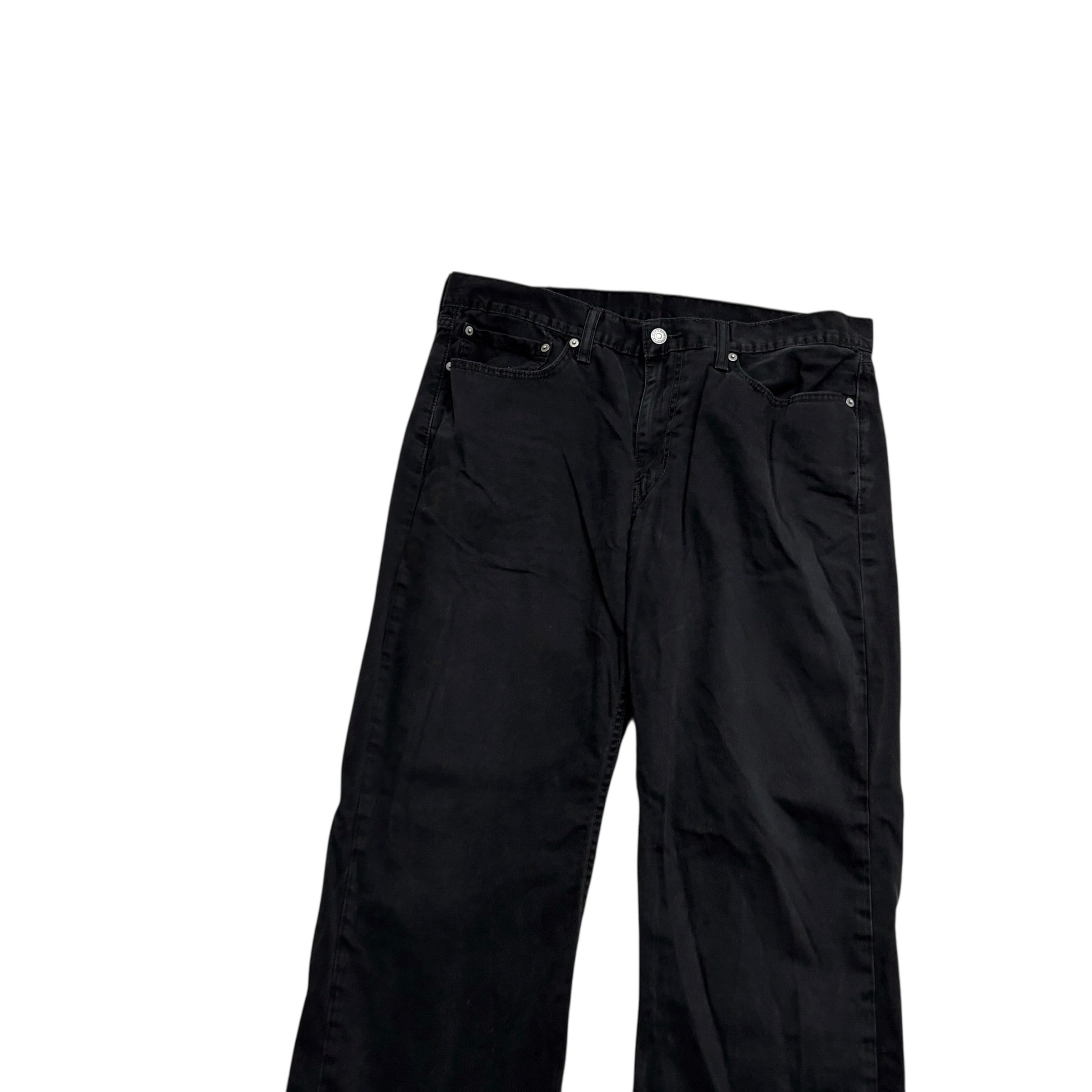 Levis 514 Trousers W36 L29 Mens Black Regular Straight Fit Cotton Pants (E)