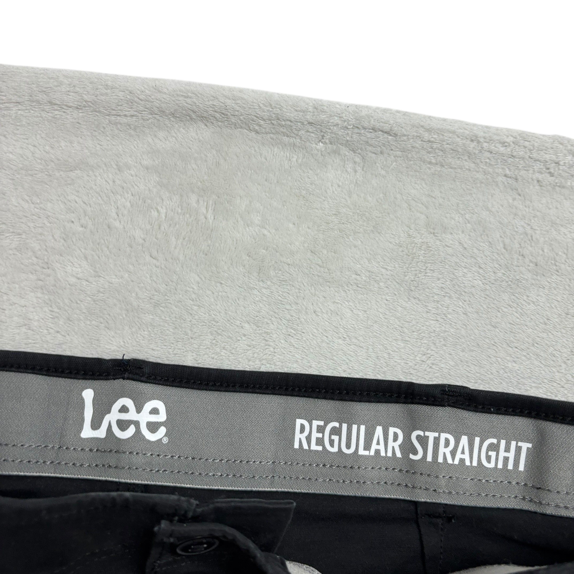 Lee Trousers W42 L32 Mens Black Regular Straight Fit Stretch Pants (E)