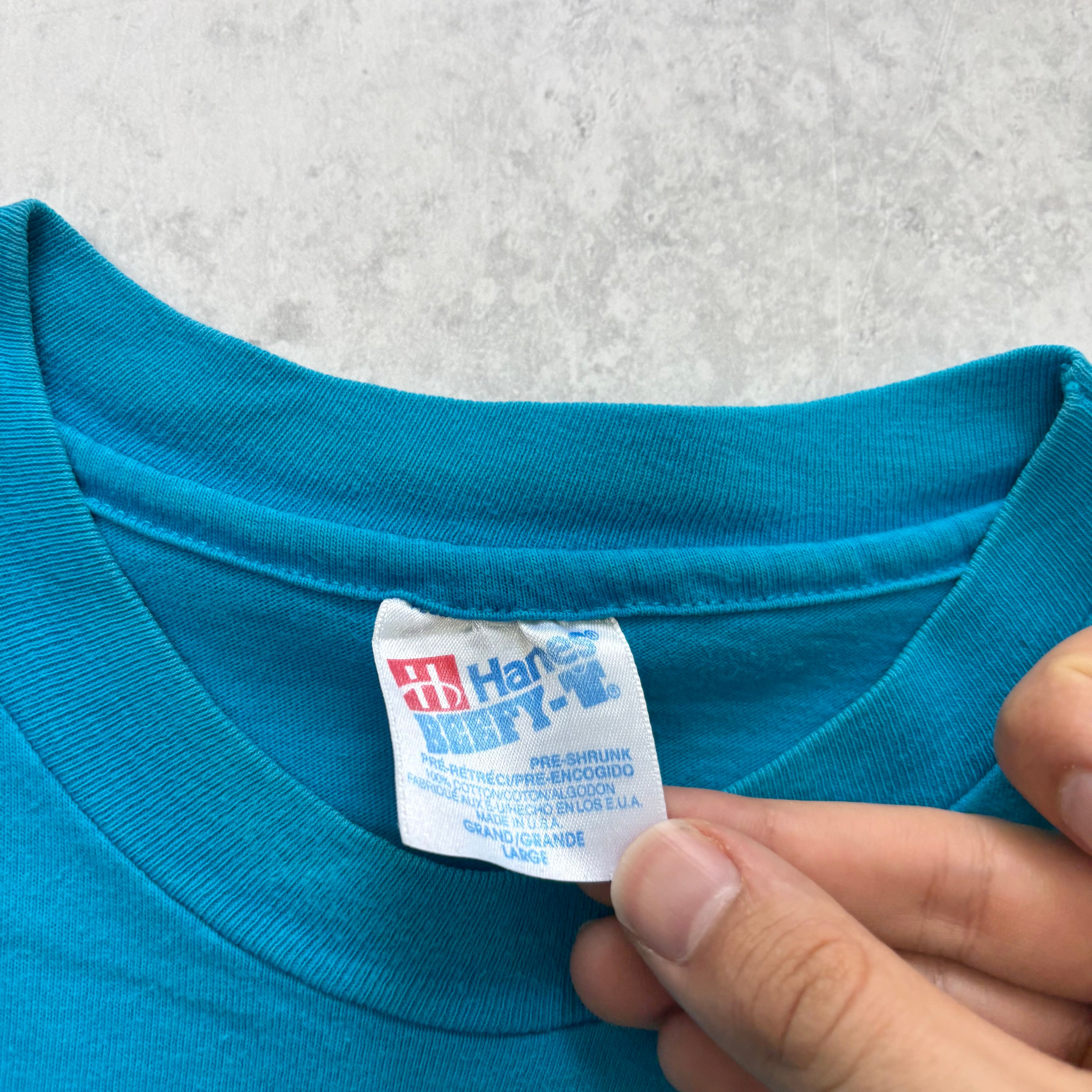 Vintage T Shirt Mens Large Blue Single Stitch Graphic Print 90s Skydiving (E)