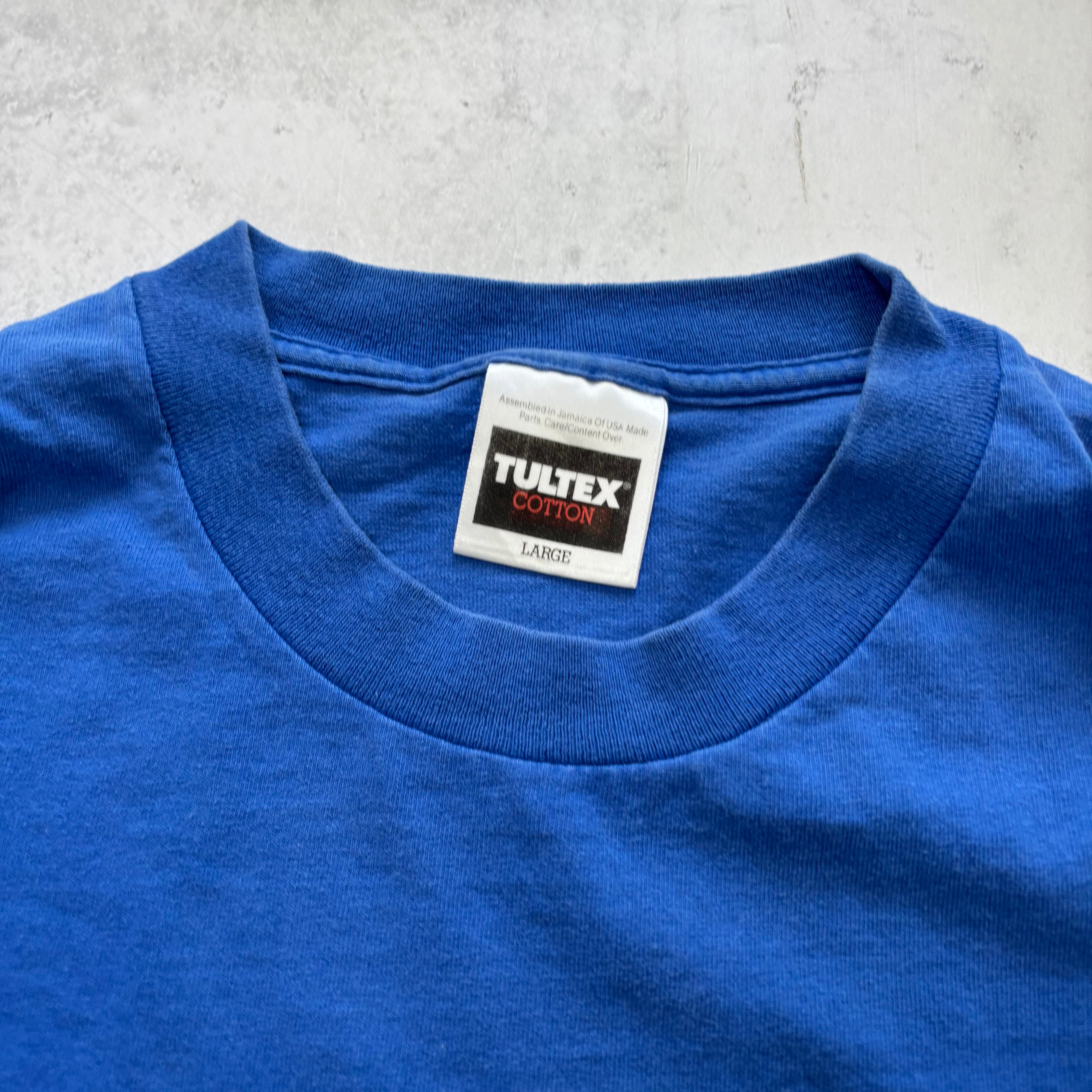 Vintage T Shirt Mens Large Blue Graphic Print 90s USA Tultex (E)