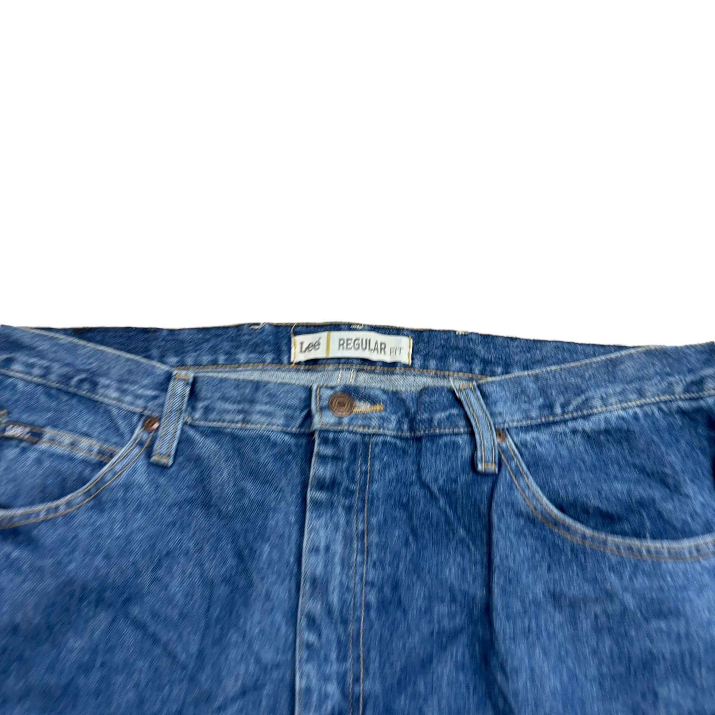 Lee Jeans W42 L30 Mens Mid Blue Regular Straight Fit Vintage Denim (E)