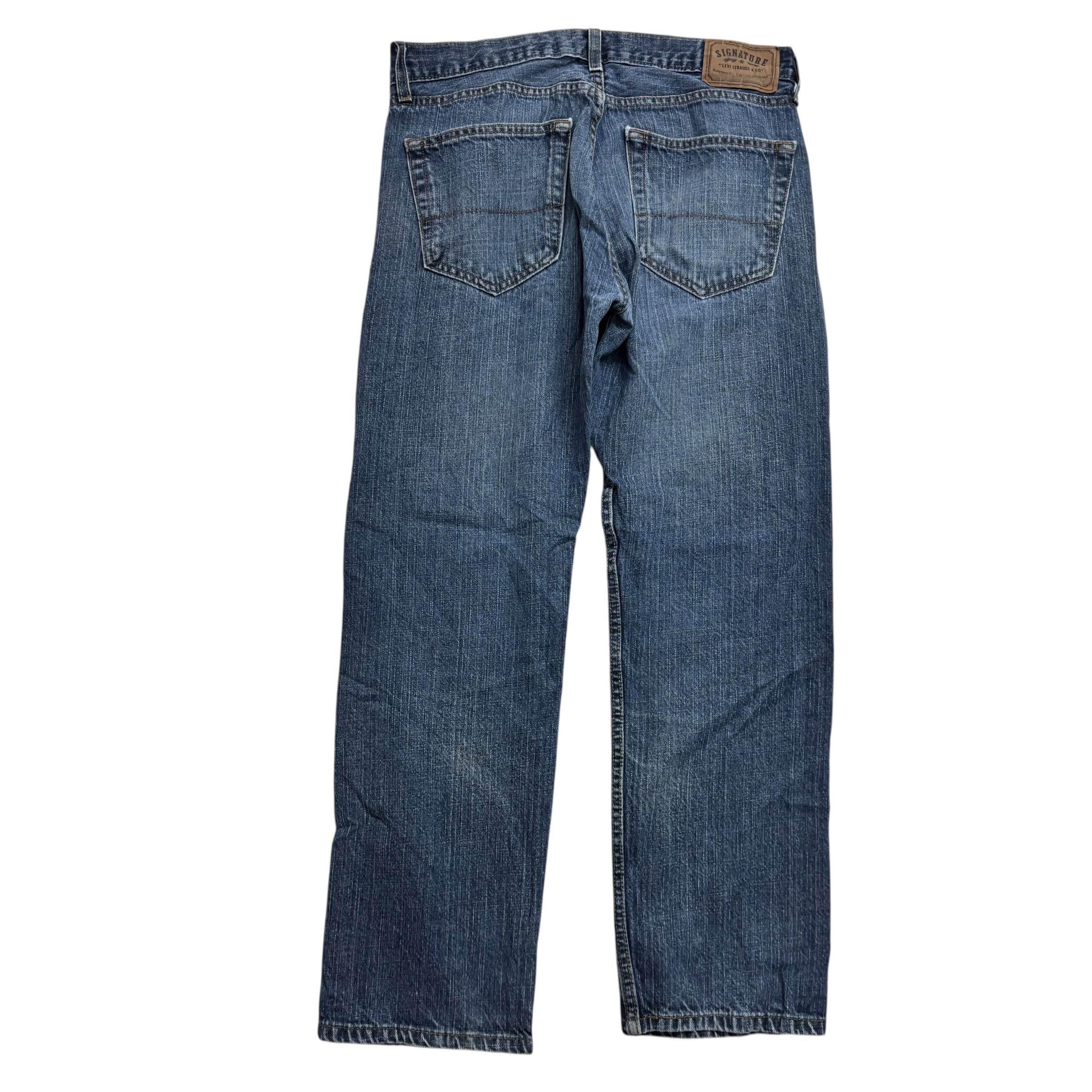 Levis Signature Jeans W32 L29 Mens Mid Blue Regular Straight Fit Vintage