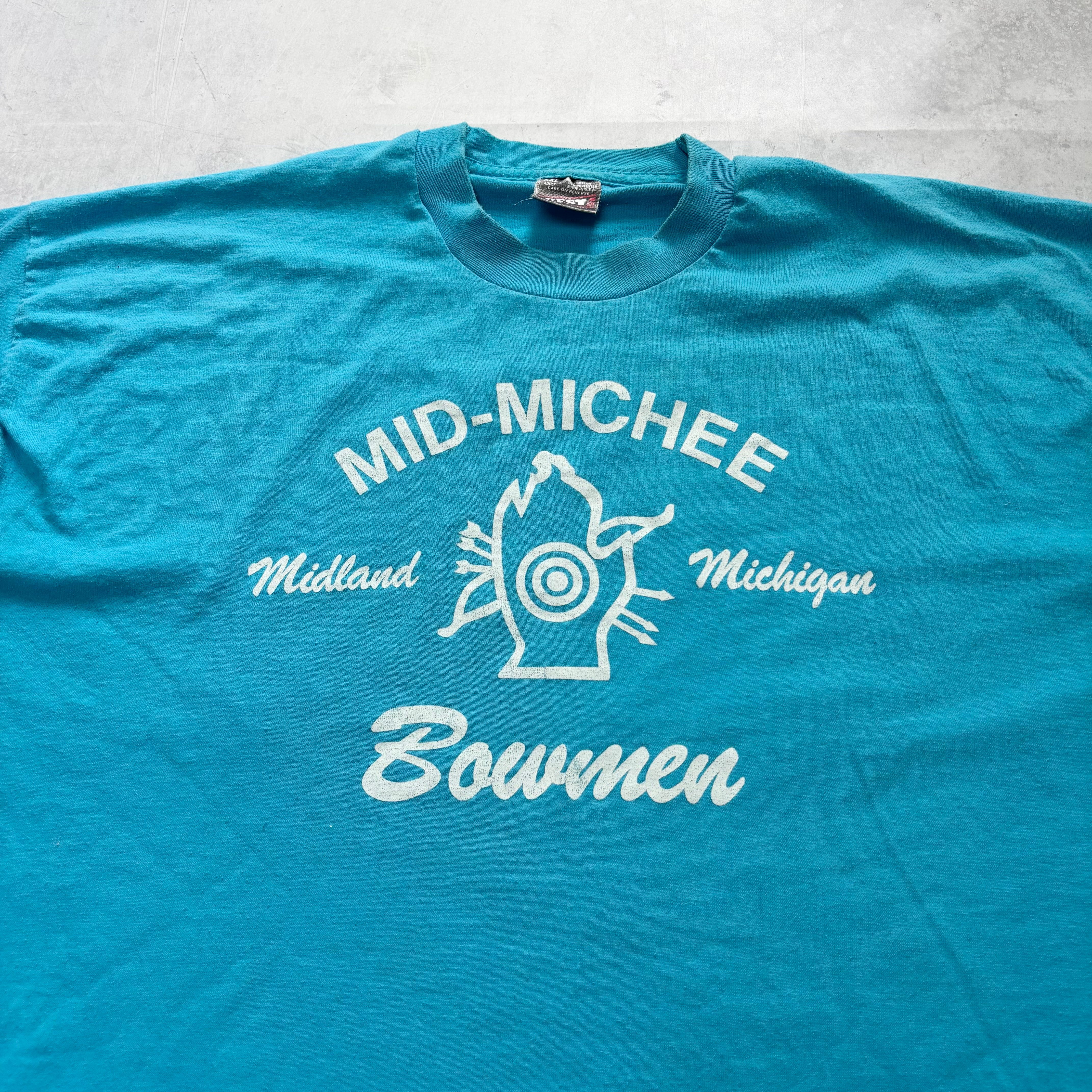 Vintage T Shirt Mens XXL Blue Single Stitch Graphic Print 90s USA