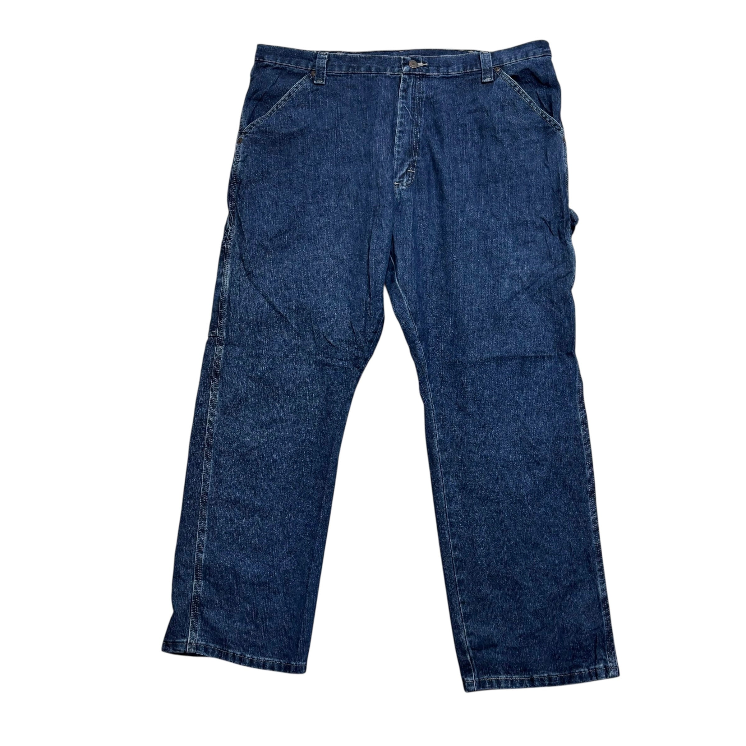 Wrangler Carpenter Jeans W40 L30 Mens Dark Blue Relaxed Straight Fit Stretch (E)