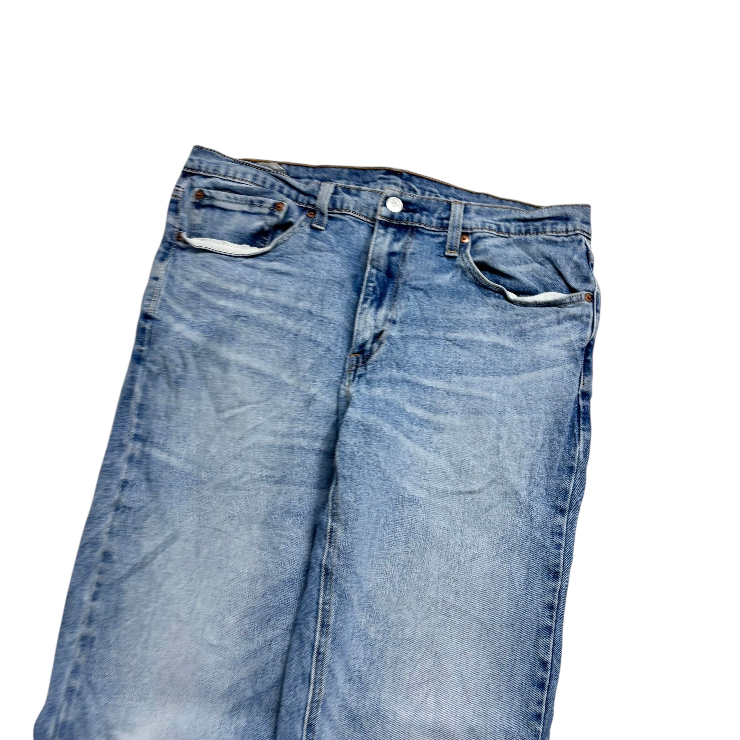 Levis 541 Jeans W34 L36 Mens Light Blue Athletic Tapered Fit Stretch Distressed