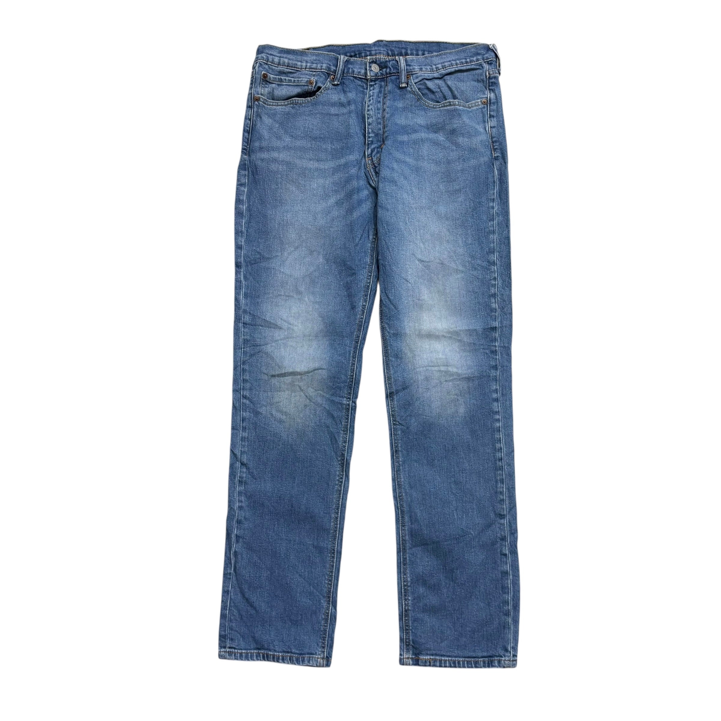 Levis 541 Jeans W34 L34 Mens Mid Blue Athletic Tapered Fit Stretch Denim (E)