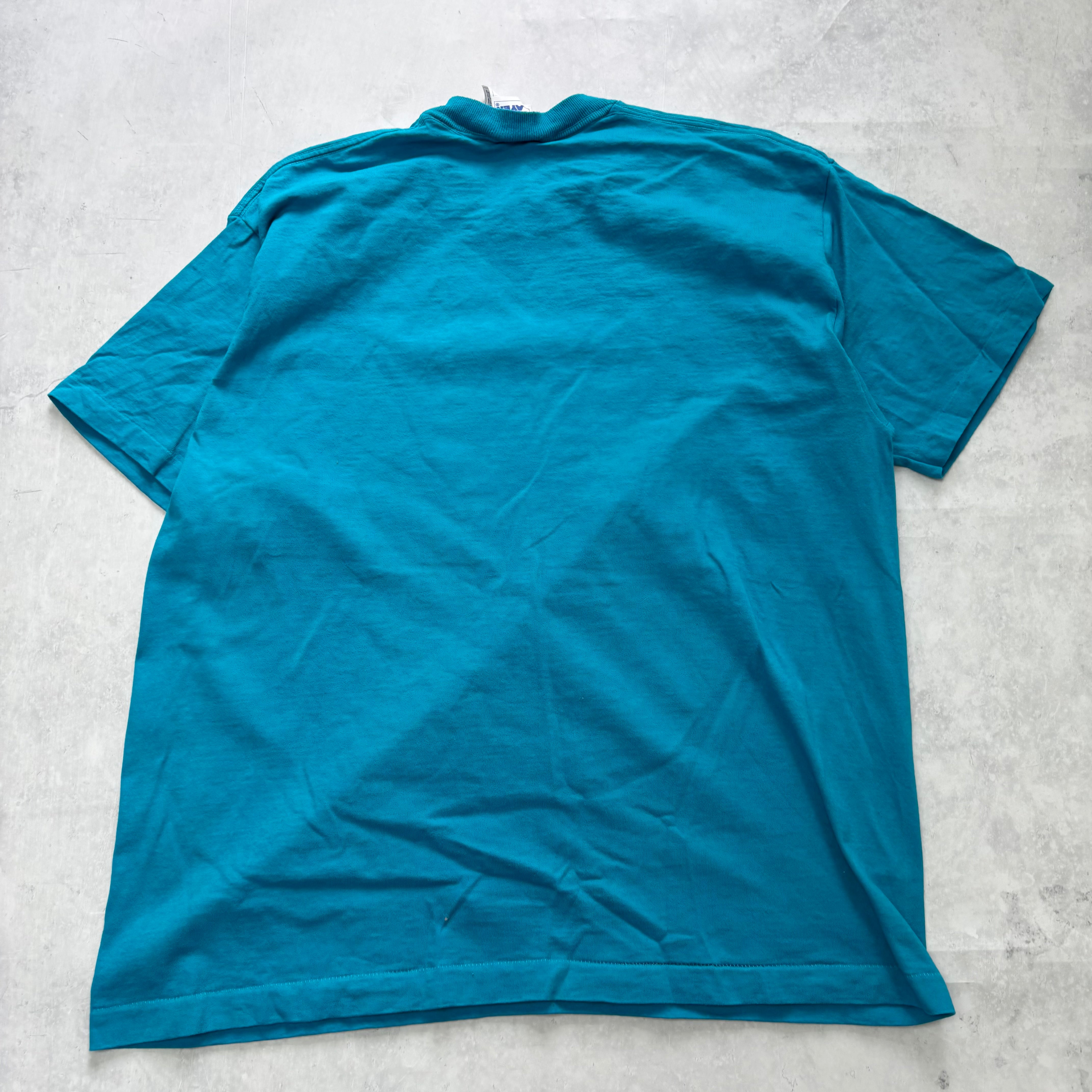 Vintage T Shirt Mens XXL Blue Single Stitch Graphic Print 90s Xmas (E)