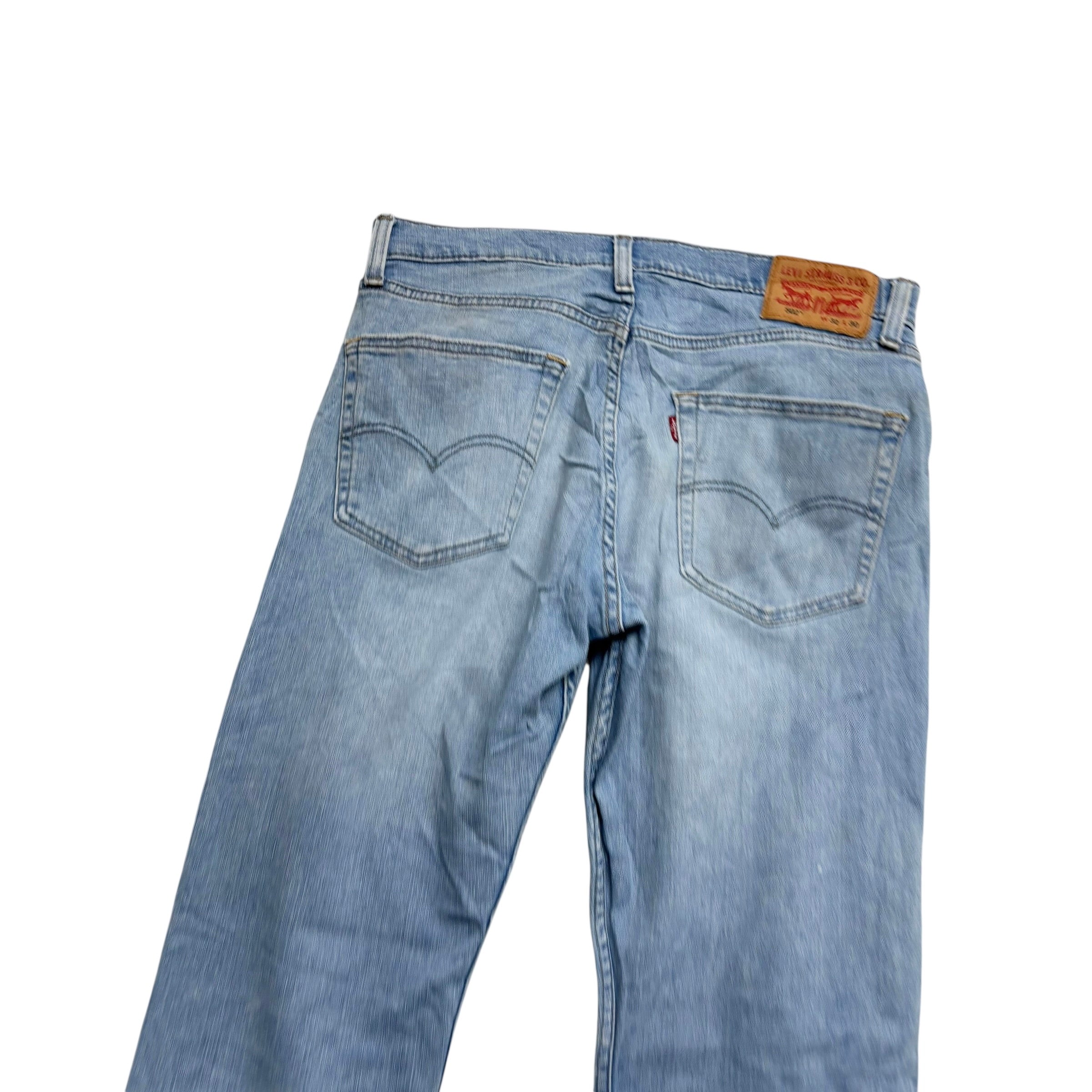 Levis 502 Jeans W32 L30 Mens Light Blue Regular Tapered Fit Stretch Denim