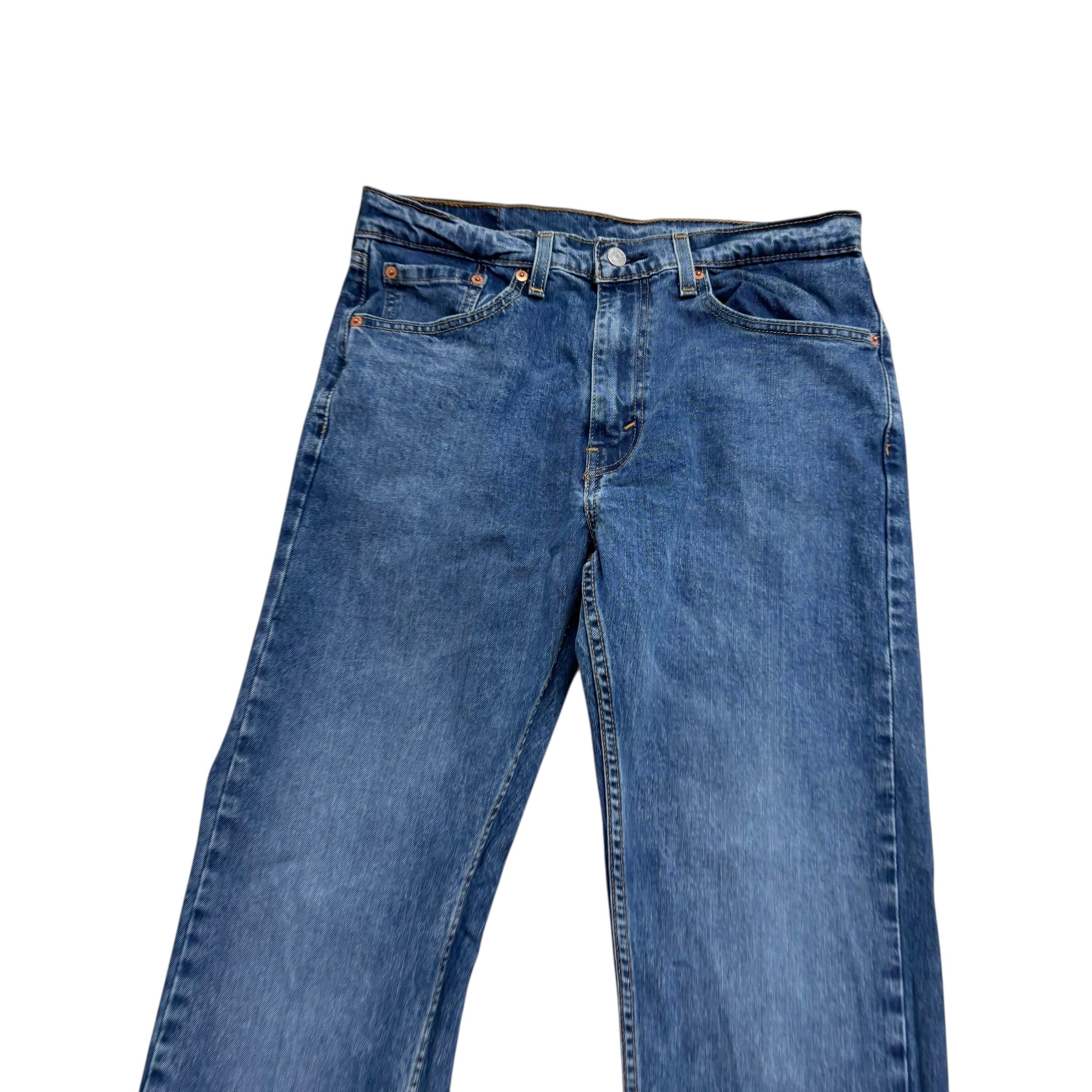 Levis 505 Jeans W31 L29 Mens Mid Blue Regular Straight Fit Stretch Denim (E)