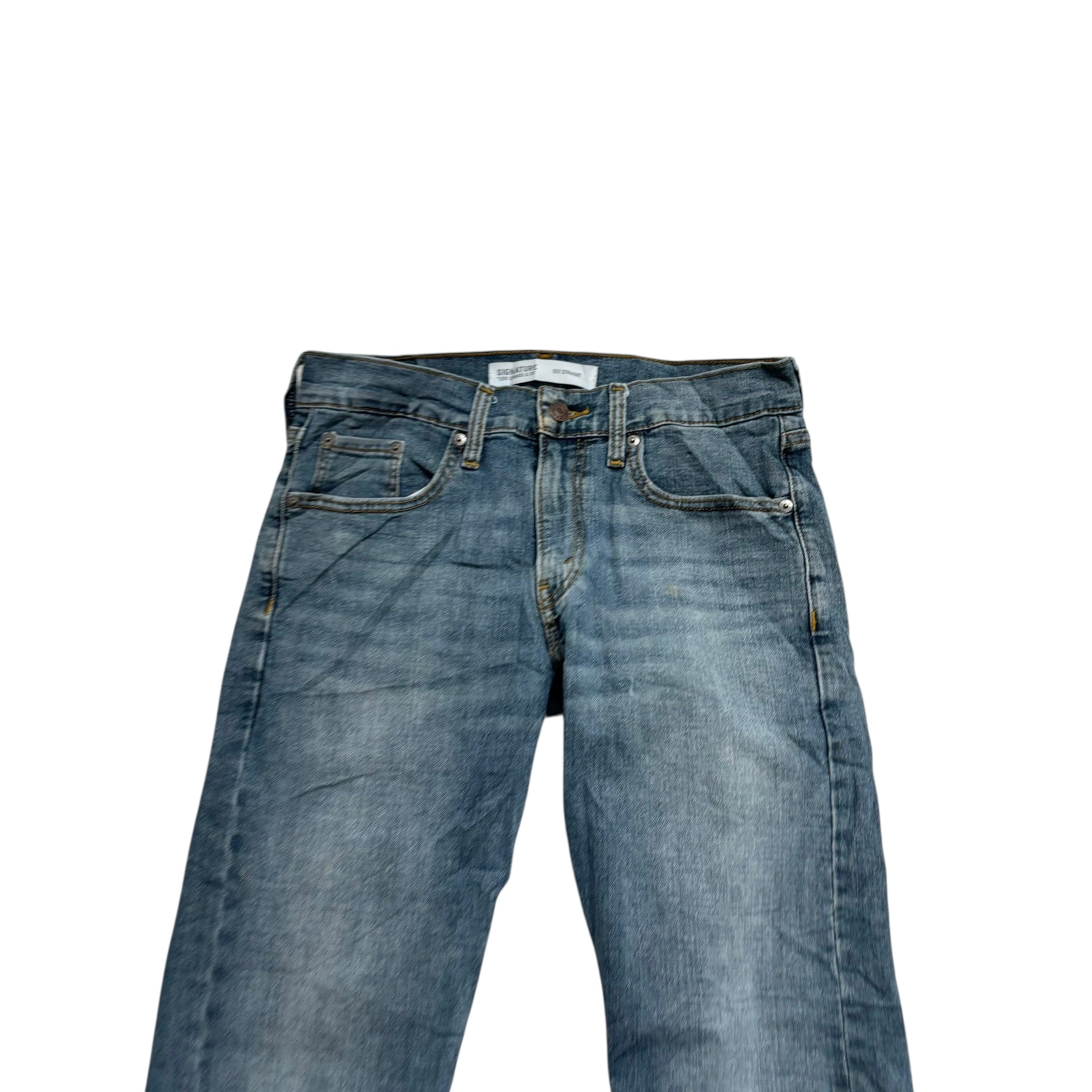 Levis Signature Jeans W29 L30 Mens Dark Blue Regular Straight Fit Stretch Denim