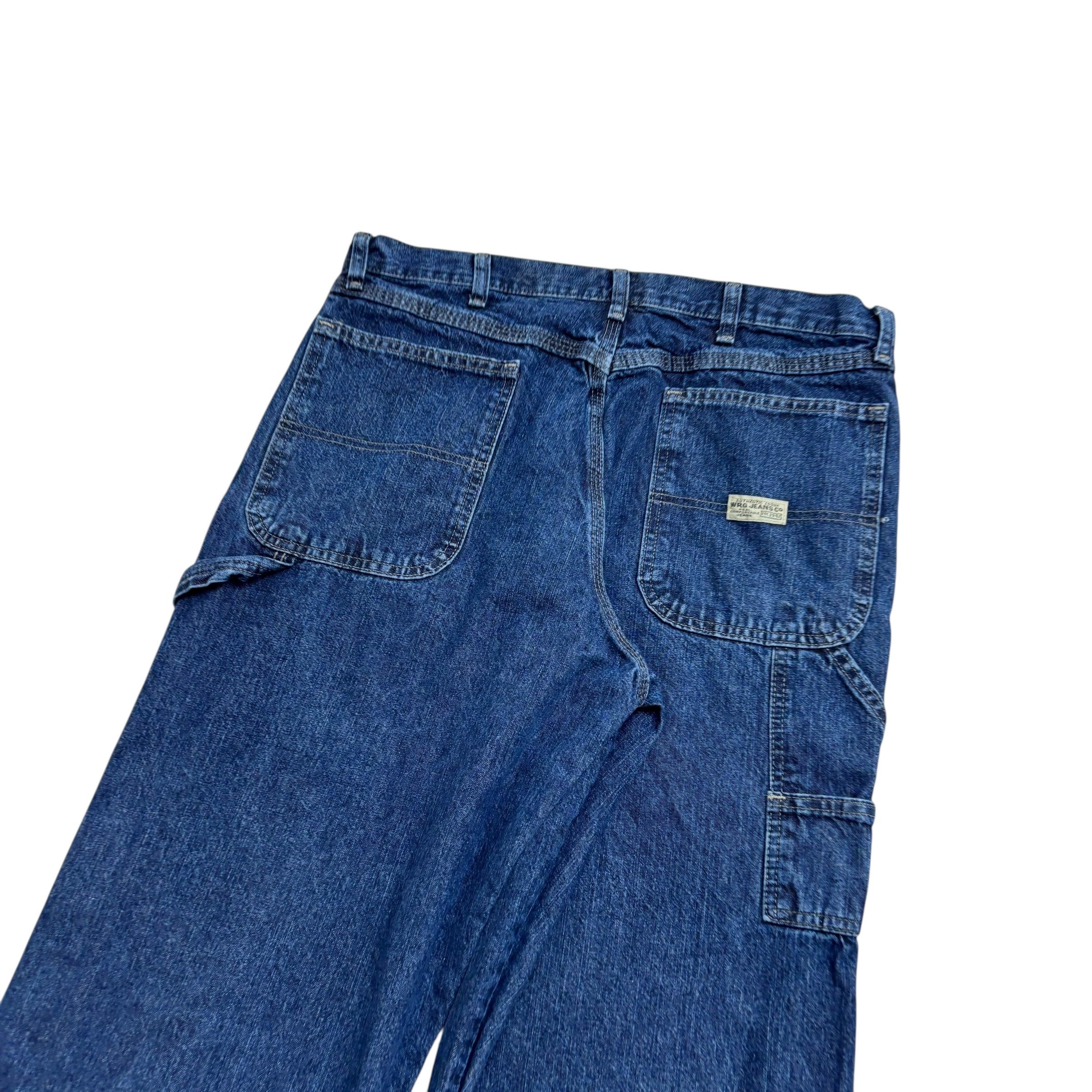 Wrangler Carpenter Jeans W34 L34 Mens Mid Blue Relaxed Fit Vintage Denim (E)