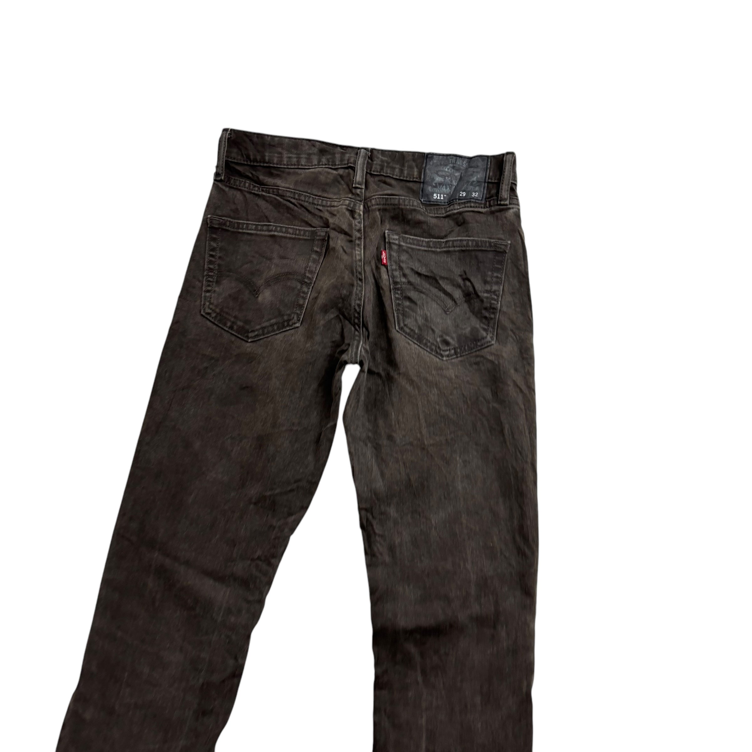 Levis 511 Jeans W29 L31 Mens Brown Slim Fit Stretch Denim