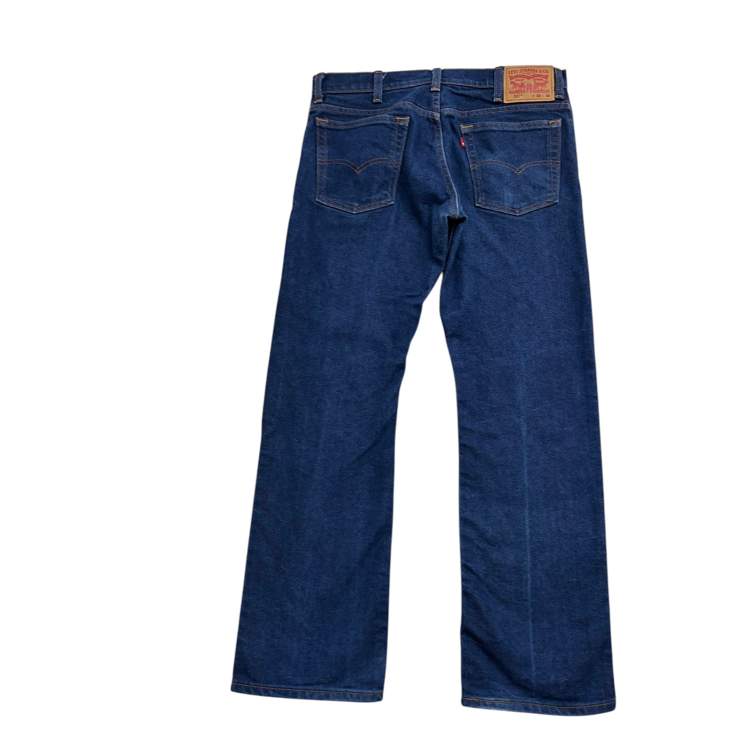 Levis 517 Jeans W33 L31 Mens Dark Blue Regular Bootcut Fit Denim (E)