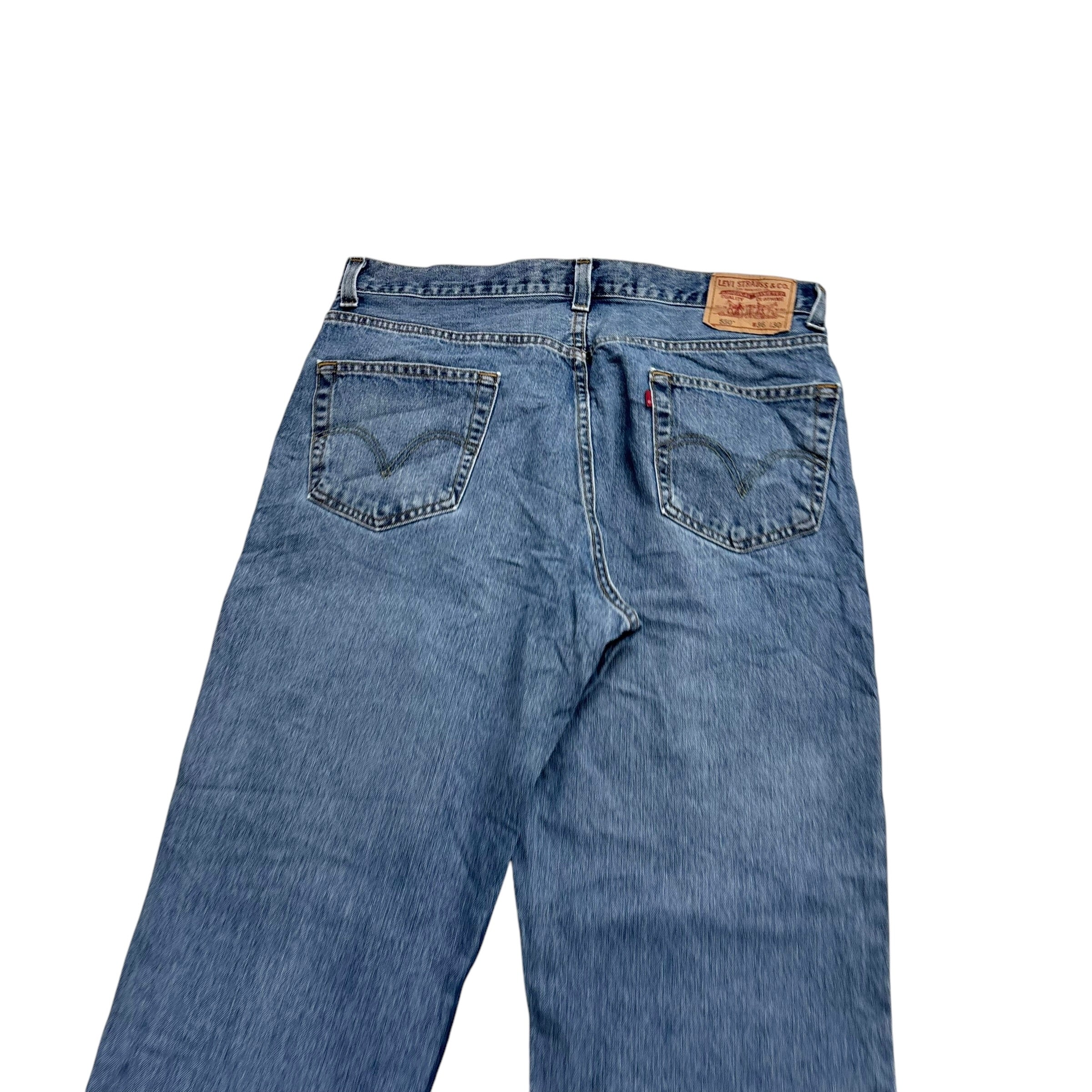 Levis 550 Jeans W36 L30 Mens Mid Blue Baggy Relaxed Straight Fit Vintage (E)