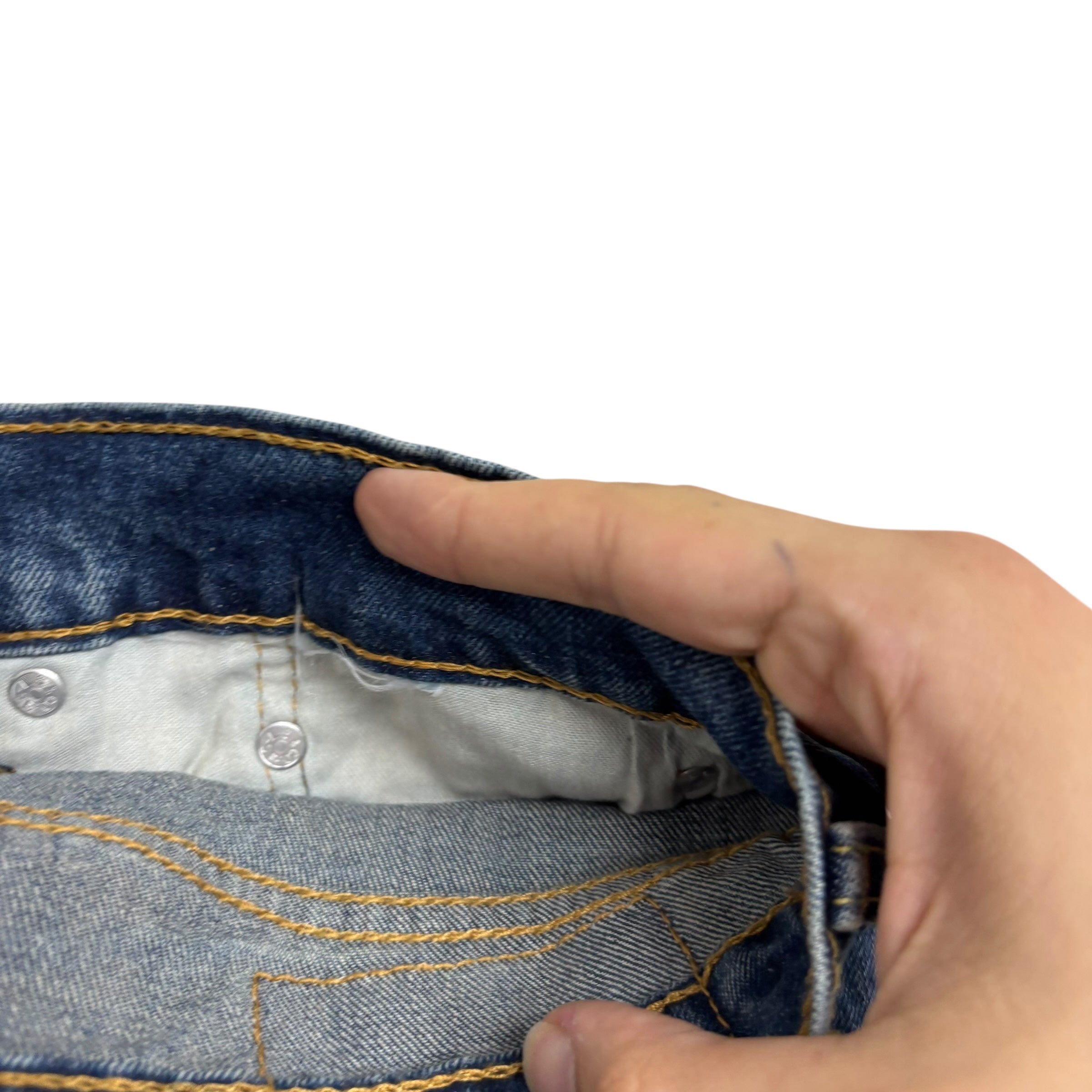 Levis 514 Jeans W34 L30 Mens Mid Blue Regular Straight Fit Stretch Denim (E)