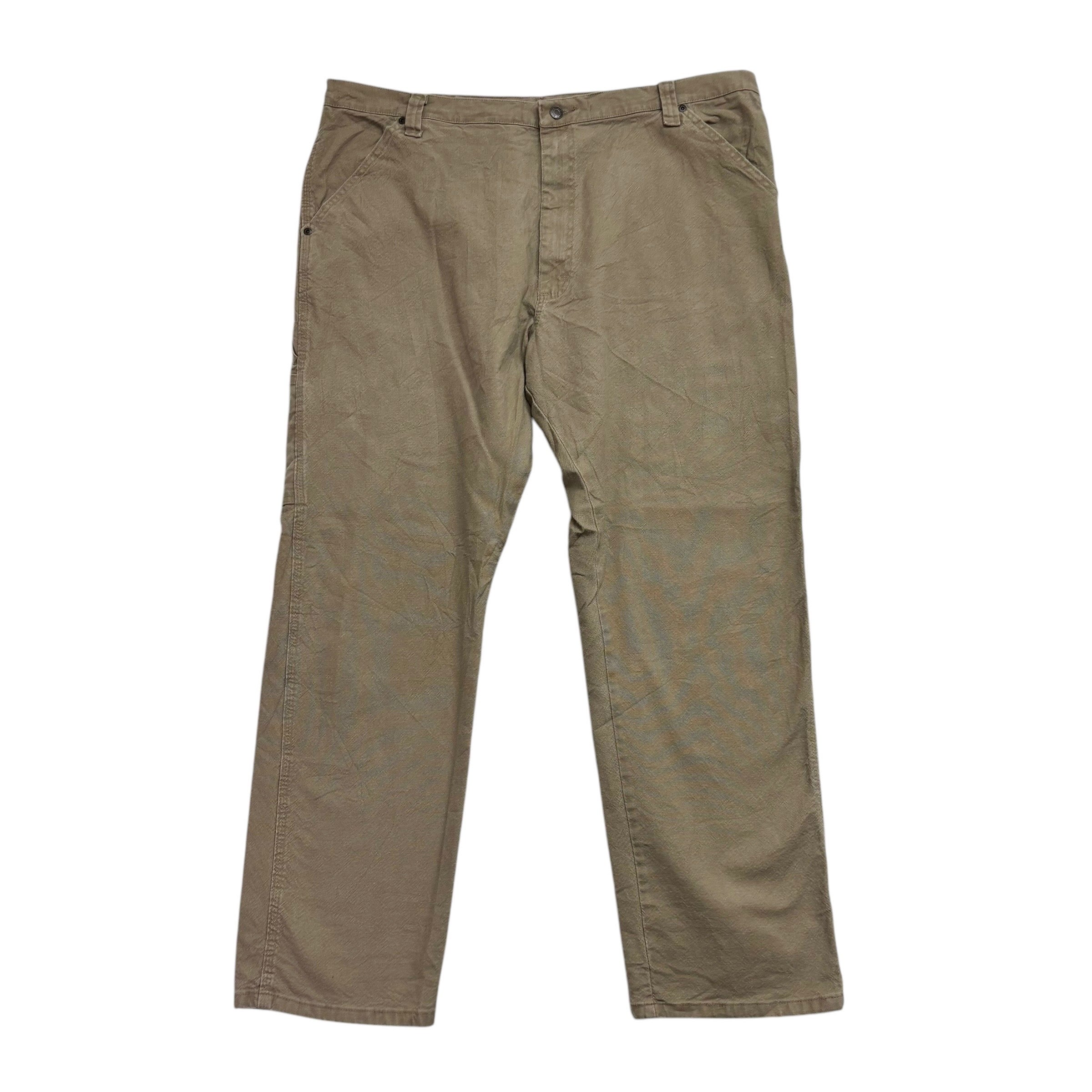 Wrangler Carpenter Pants W42 L32 Mens Khaki Relaxed Fit Stretch Trousers (E)