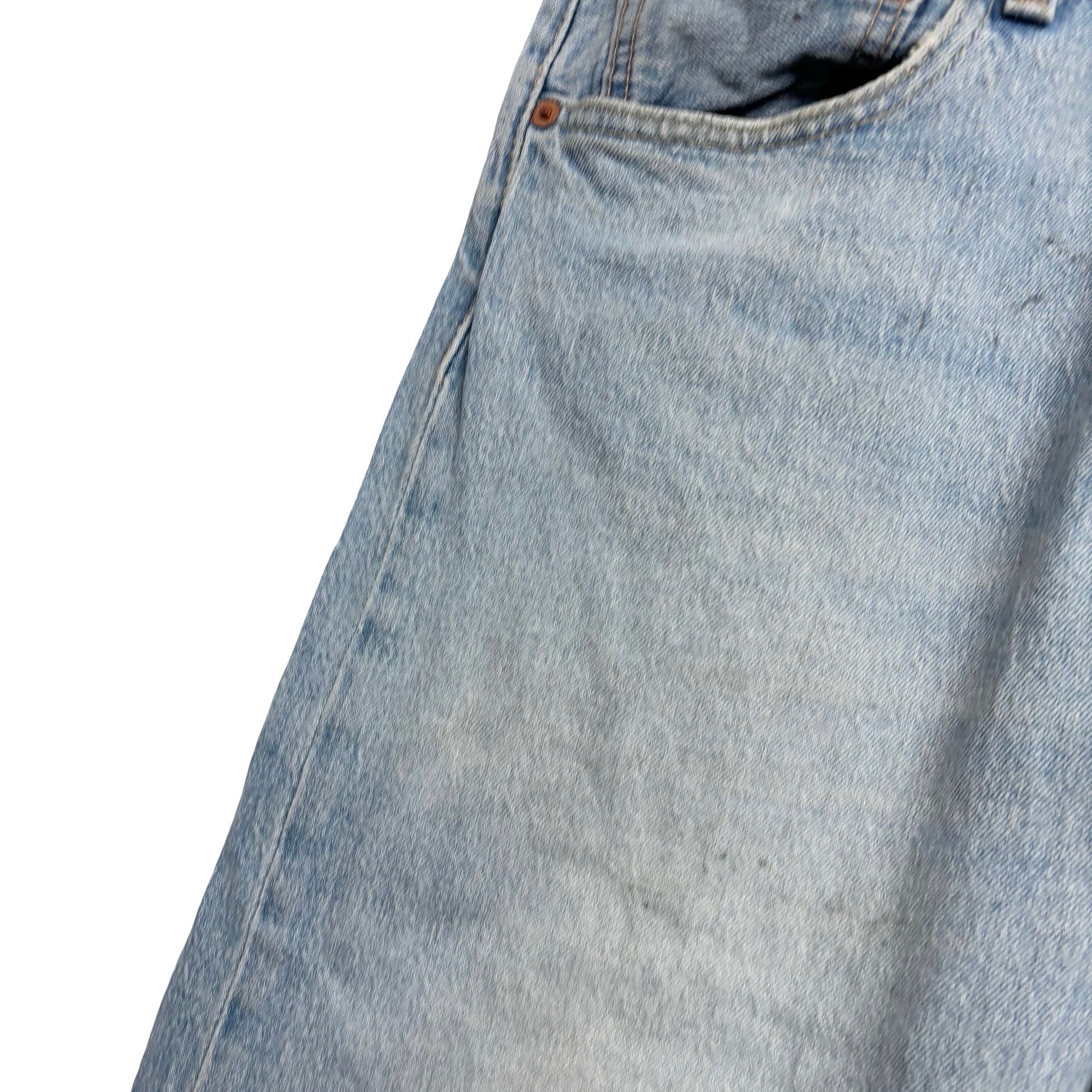 Levis 501 Jeans W34 L34 Mens Light Blue Regular Straight Fit Stretch Denim (F)